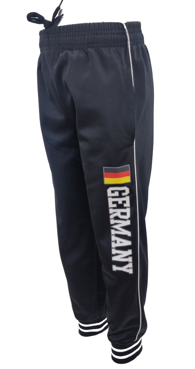 Fashion Boy Trainingsanzug Trainingsanzug Deutschland Weiß/Schwarz Druck Germany, Namen Freizeitanzug Sportanzug JF560 mit