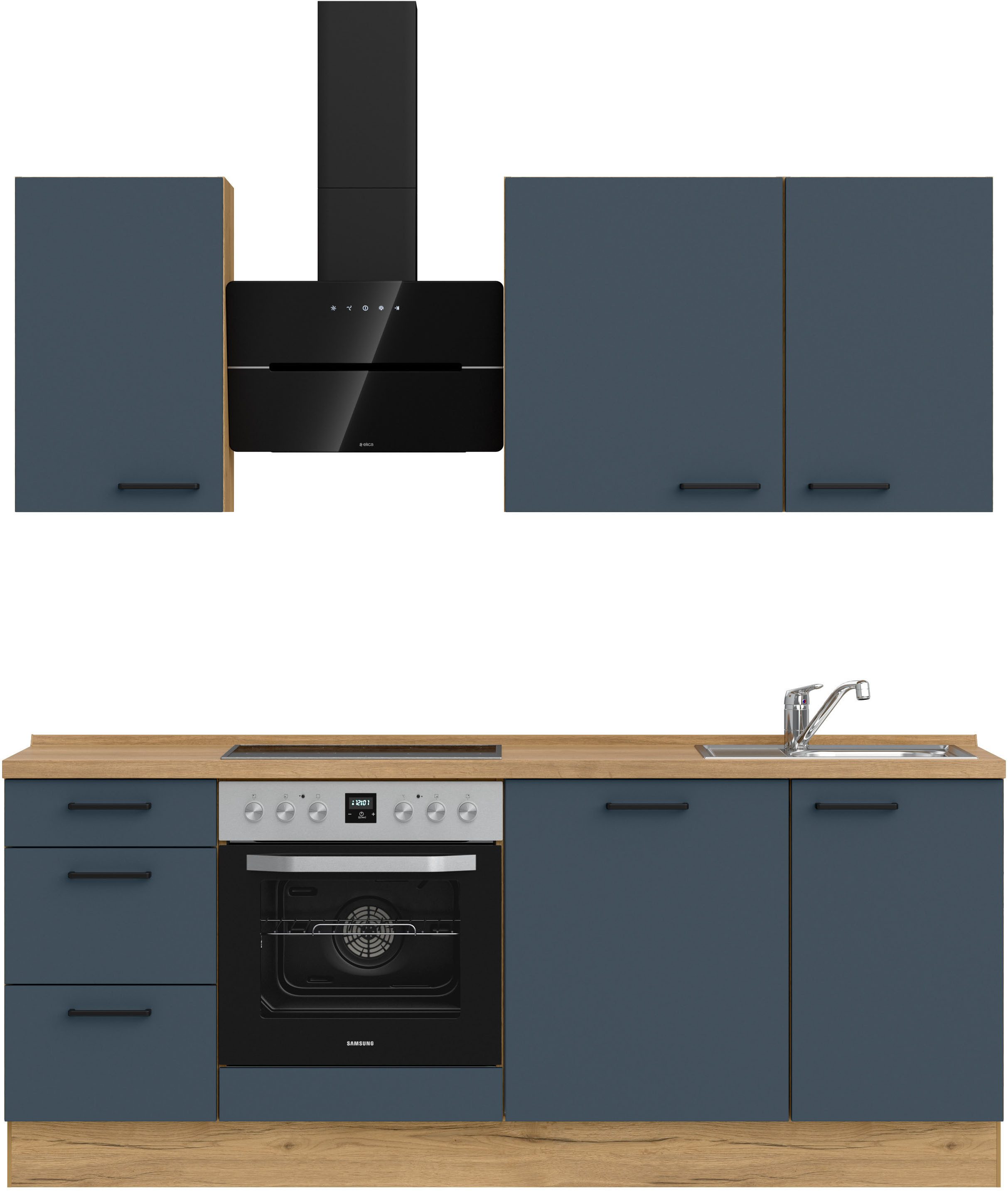 nobilia® Küchenzeile "Easytouch II", NEU: individuell anpassbar mit gratis Profi-Beratung, vormontiert, Breite 210 cm, Ausrichtung wählbar, wahlw. mit E-Geräten