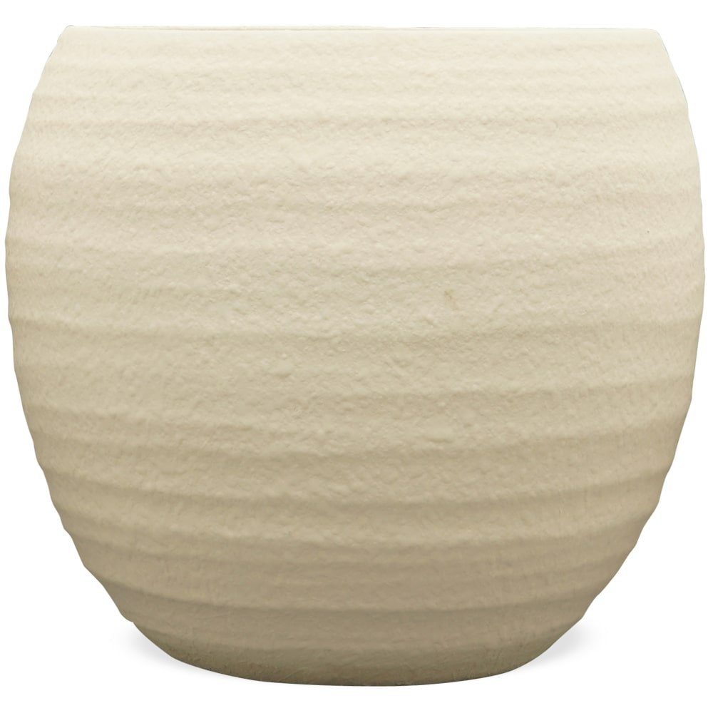 matches21 HOME & HOBBY Blumentopf Terrakottatopf Pflanztopf Rillen Terrakotta creme Ø 14,5 cm (1 St)