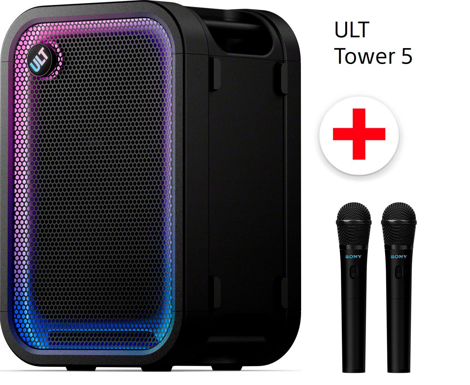 Sony Set: ULT TOWER 5 + 2x Mikrofone (UVP 149,99) Party-Lautsprecher (Bluetooth, 300 W)