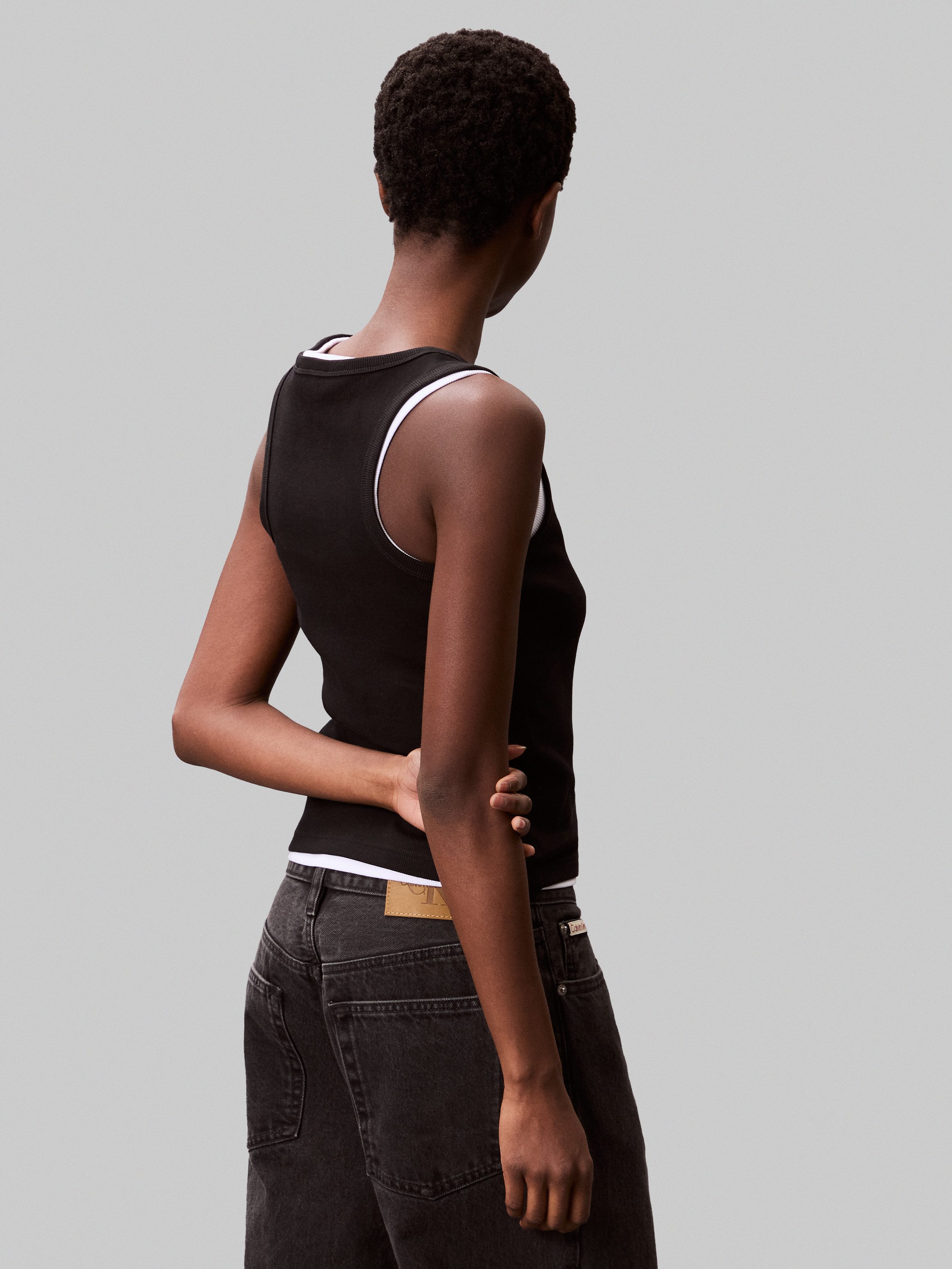 Calvin Klein Jeans Tanktop A - WVN LBL 2X2 CTTN Mit Rundhalsausschnitt