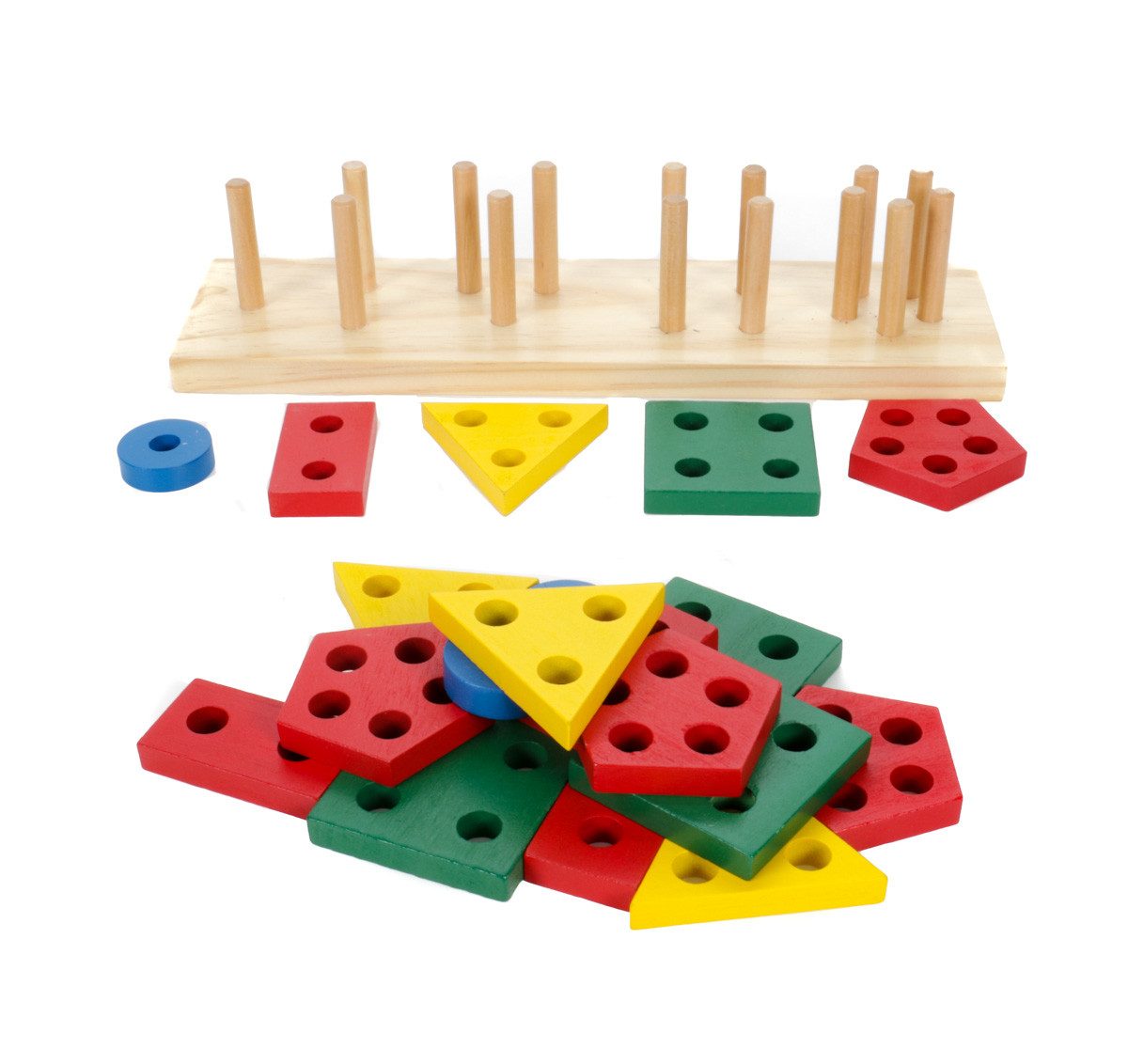 Bubble-Store Steckspielzeug Holz Steckspielzeug, (20 Teile plus Holzsteckblock), Holzspielzeug