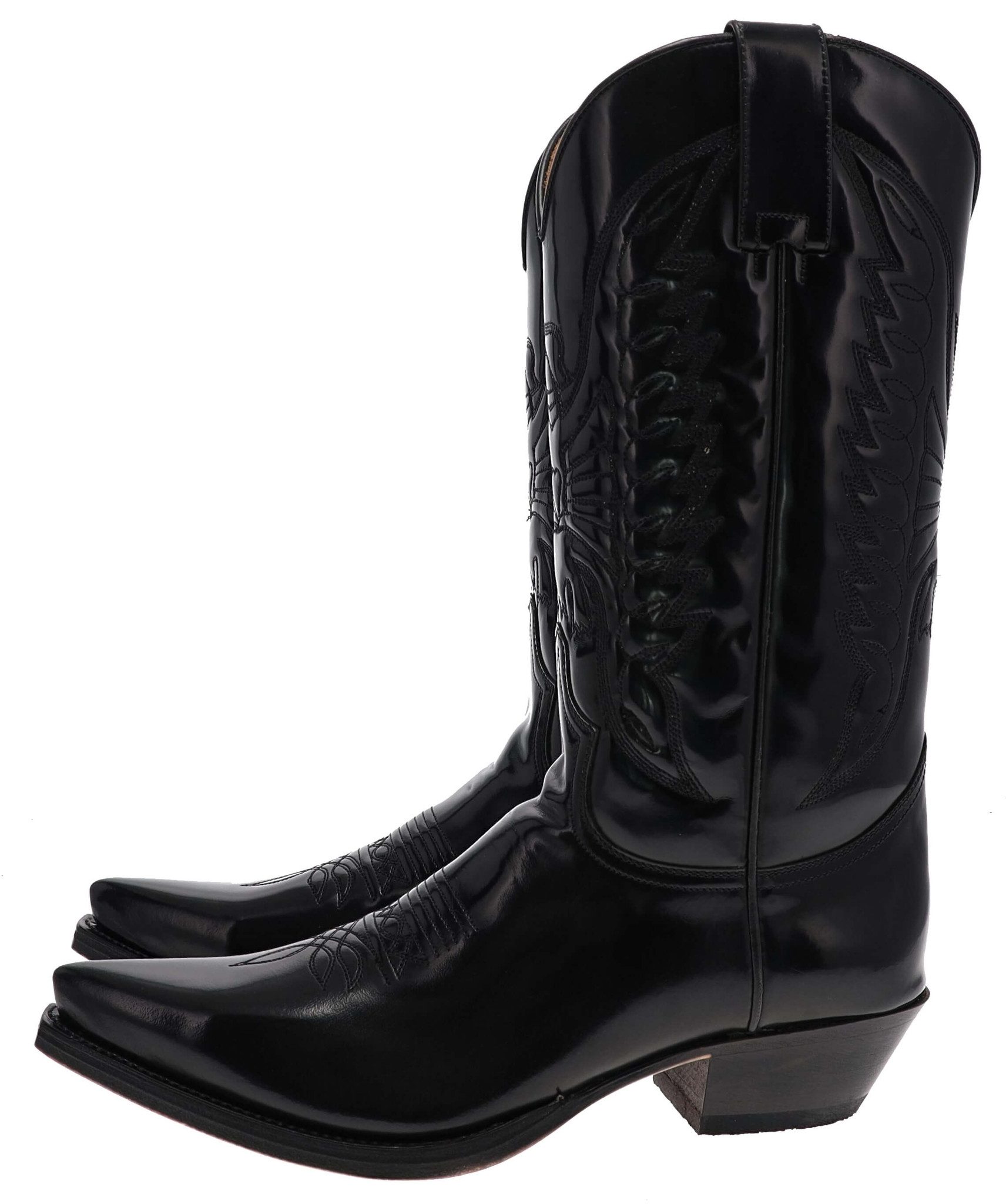 Sendra Boots CUERVO WEST 2073 Schwarz Cowboystiefel Rahmengenähte Unisex Westernstiefel.