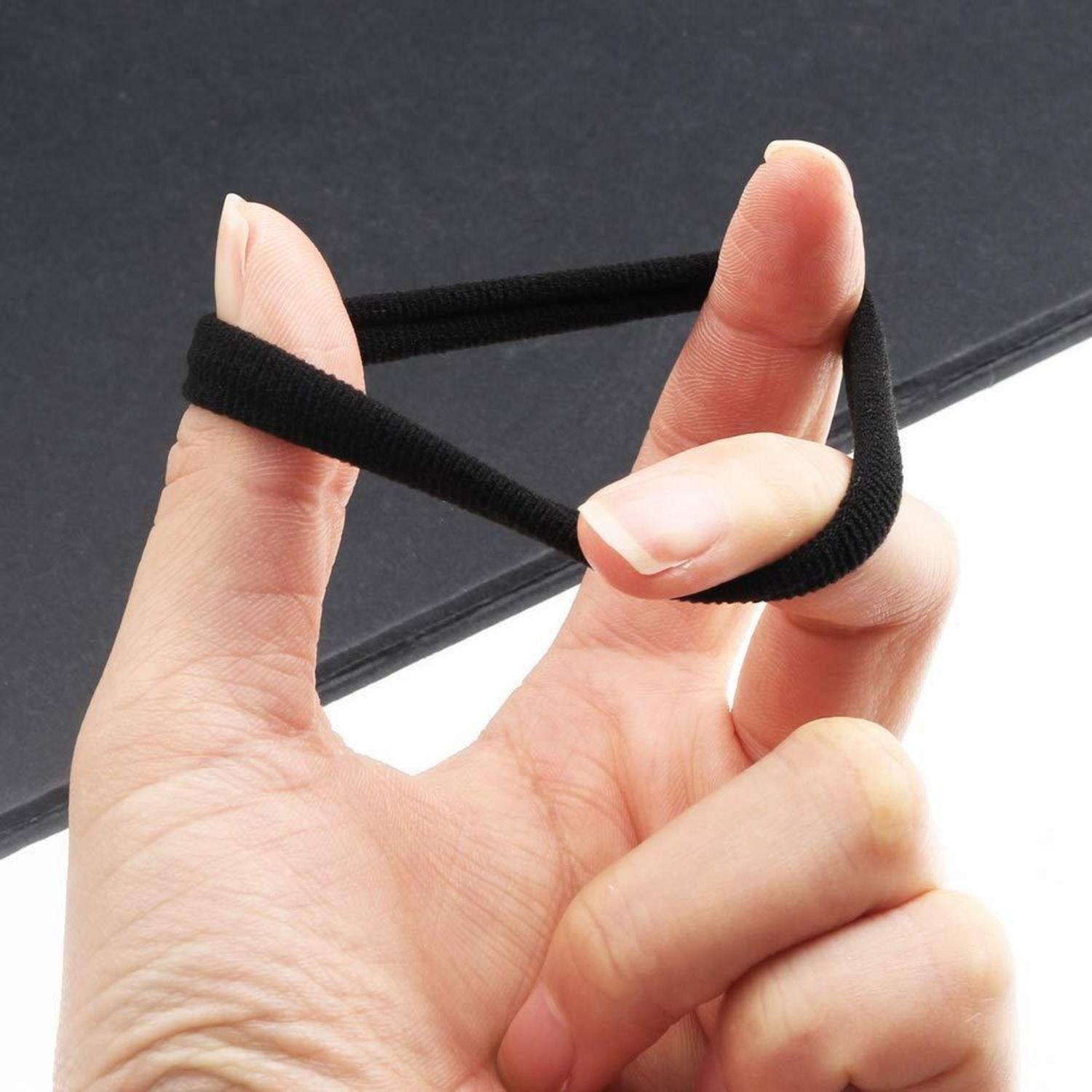 LuxusKollektion Haargummi 100 Stück Haargummis Schwarz Baumwolle Elastisch für Damen Mädchen