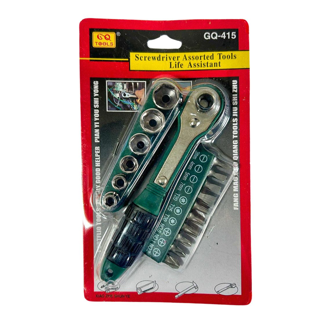 RACEL Steckschlüssel Steckschlüssel Bit Set 17tlg Schraubendreher Satz Bithalter Stecknüsse (Set, 1 St., 17-teilig), Hergestellt aus gehärtetem Stahl