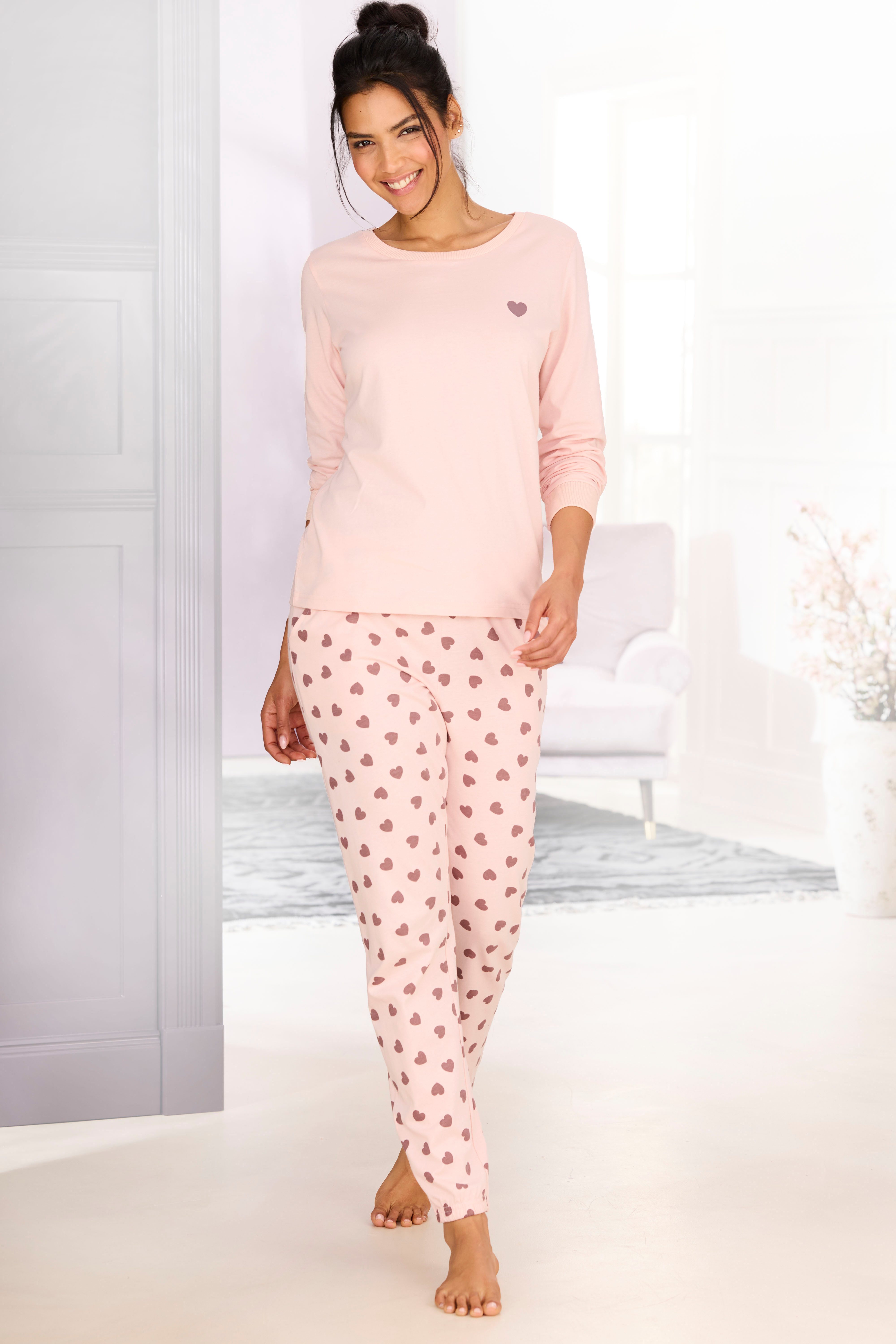 Vivance Dreams by Lascana Pyjama (Set, 2 tlg) mit süßem Herzmuster
