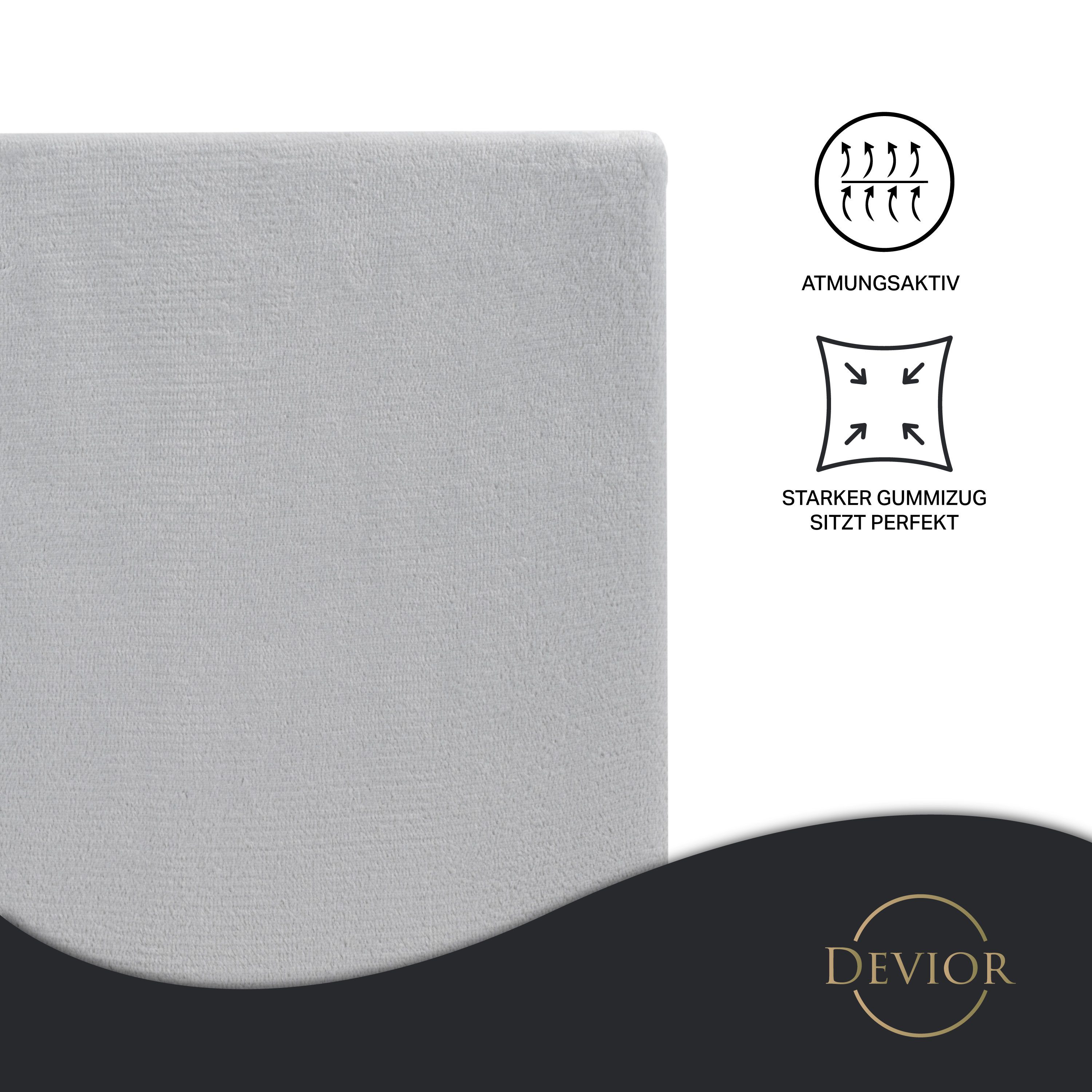 Devior Spannbettlaken aus 100% Nicki-Plüsch mit Cashmere-Touch, 190 g/m² mit Einlaufschutz, Nicki, Gummizug: Rundumgummizug, für Standardmatratzen bis 22cm - Sp – Bild 2 von 5