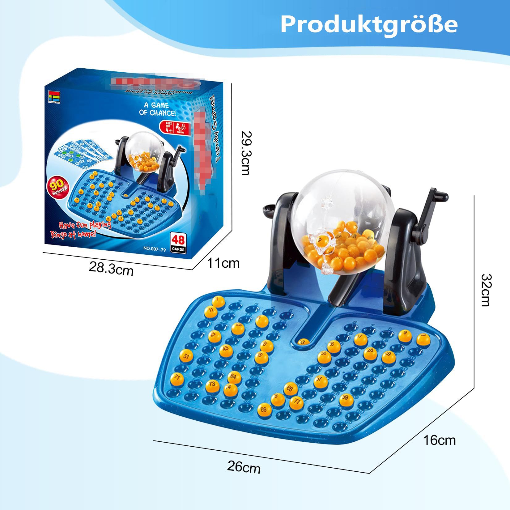CLTYQ Spiel Lotto Maschine Spiel Set mit 1pc Lotto Maschine 90pc Scoring Marks, 90pc Kleine Kugeln 48pc Karten Partys After Dinner Weihnachten