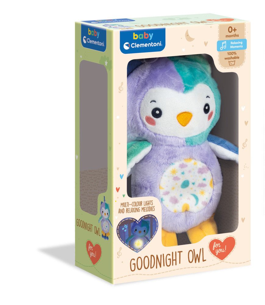 Clementoni® Plüschfigur Plüsch Eule mit Licht und Sound