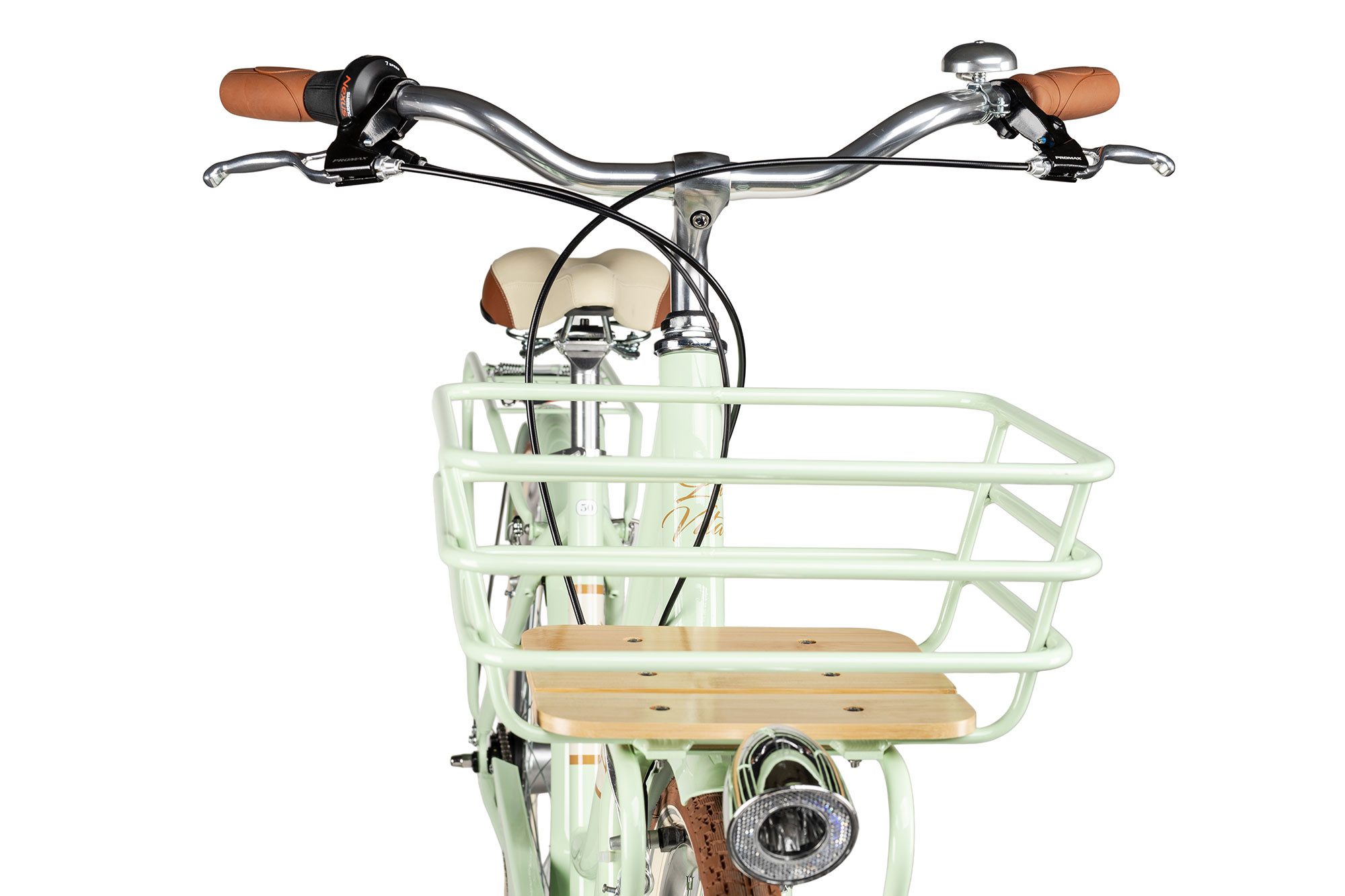 Maxim Cityrad Maxim La Vita Nexus, 7 Gang Shimano Nexus 7 Rücktritt Schaltwerk, Nabenschaltung Rücktritt, Gepäckkorb über Vorderrad grün
