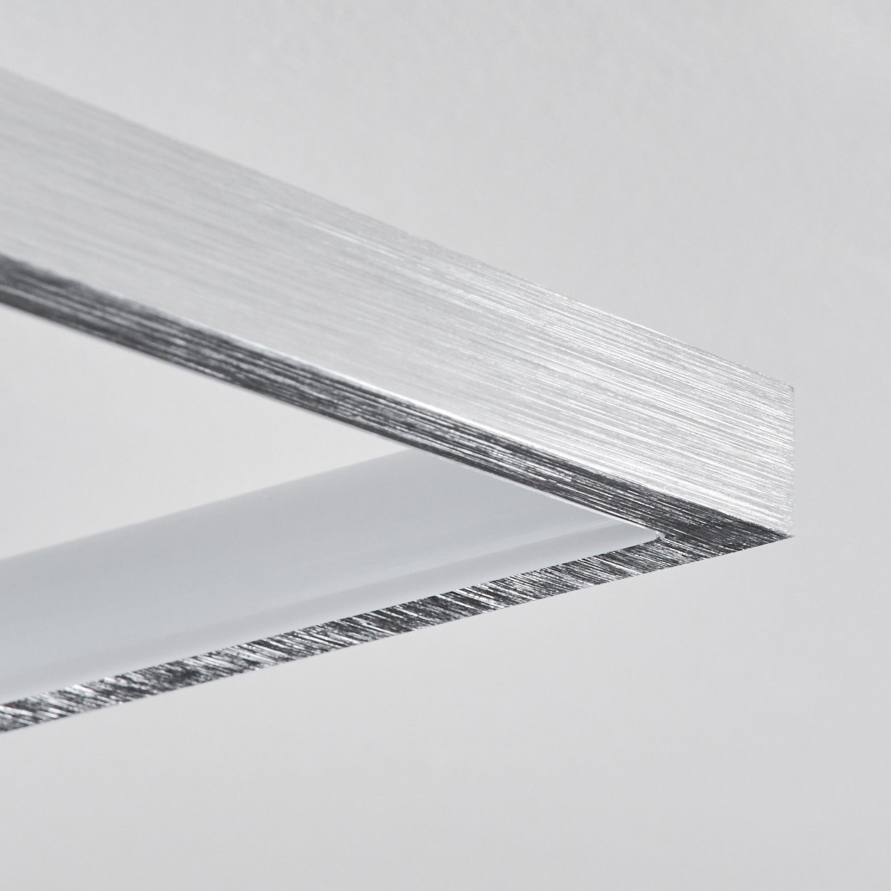 hofstein Deckenleuchte moderne gebürstet/Weiß, »Quadri« Aluminium Kelvin Deckenlampe 3000 in