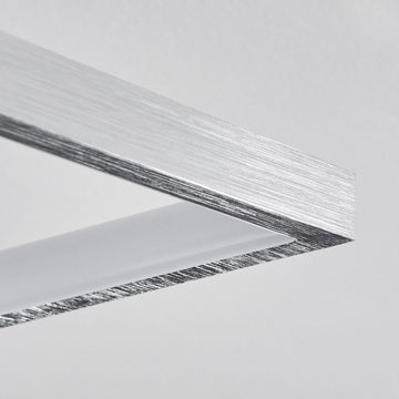 hofstein Deckenleuchte »Quadri« moderne Deckenlampe in Aluminium gebürstet/Weiß, 3000 Kelvin