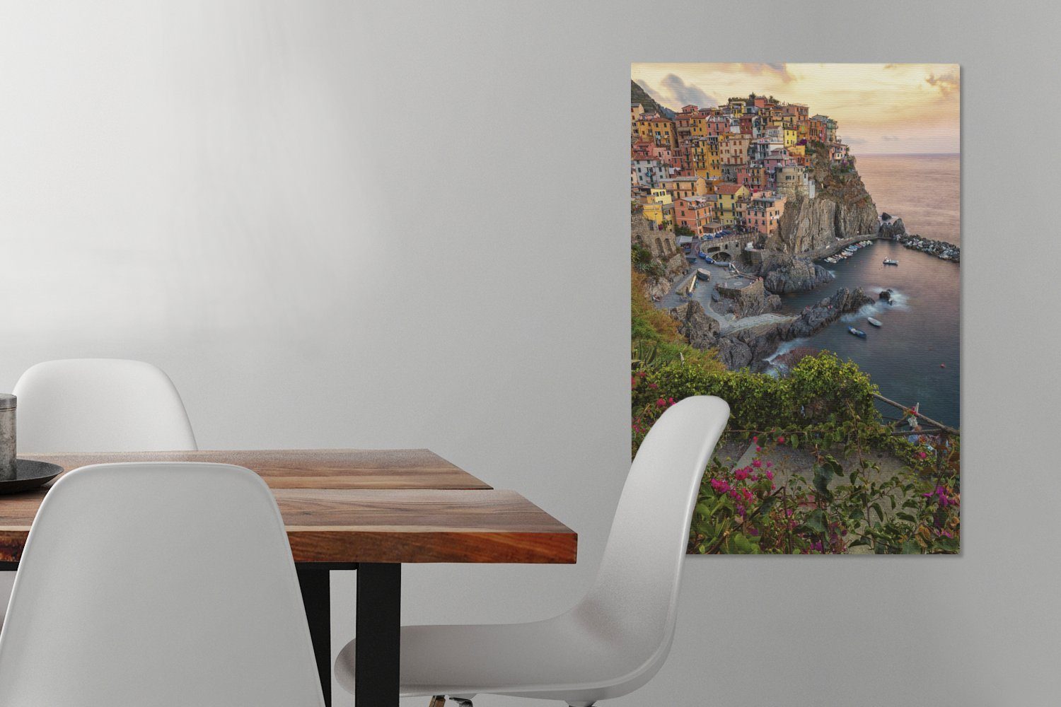 Italien St), Schlafzimmer, (1 Wohnzimmer Bilder Leinwand Ortschaft, Leinwandbild Manarola für - OneMillionCanvasses® cm 40x60 -