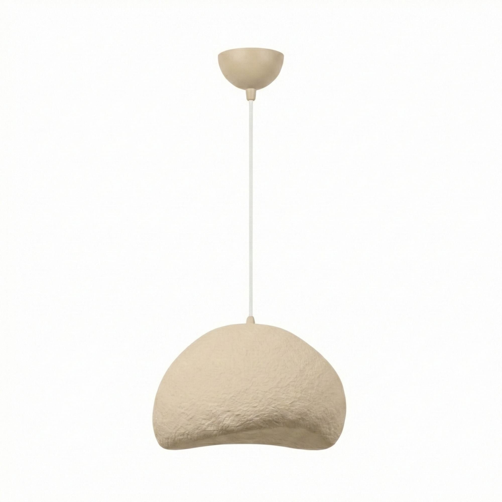 Opviq Pendelleuchte New Wabi Loval, ohne Leuchtmittel, 1-flammig Beige aus Metall mit Fiberglas-Schirm, E27