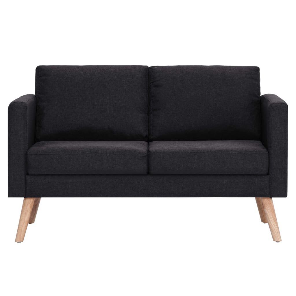 Schwarz 3-Sitzer vidaXL Set Stoff Sofa 2-Sitzer und 3-Sitzer