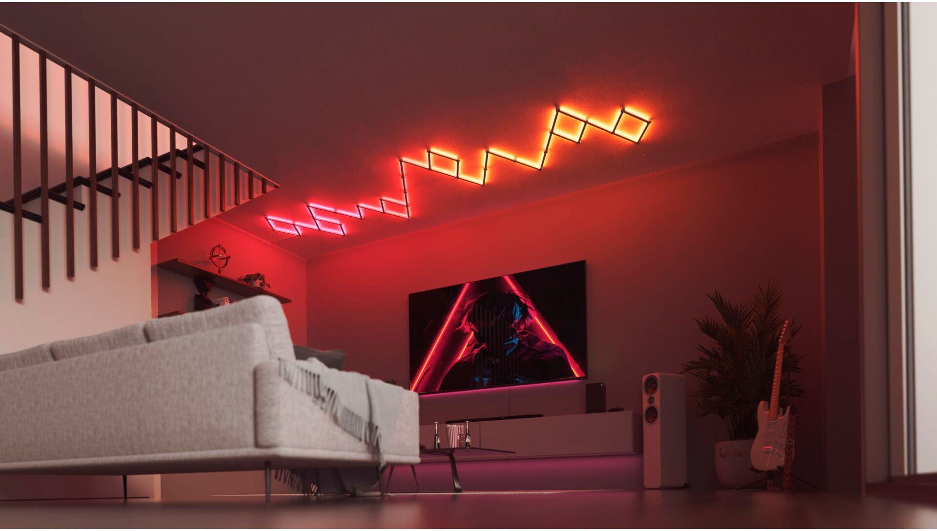 nanoleaf LED Lichtleiste Lines, Dimmfunktion, LED fest integriert, Farbwechsler, Starter Kit - 15 PK, Modulares Stecksystem, Smarte Technologie
