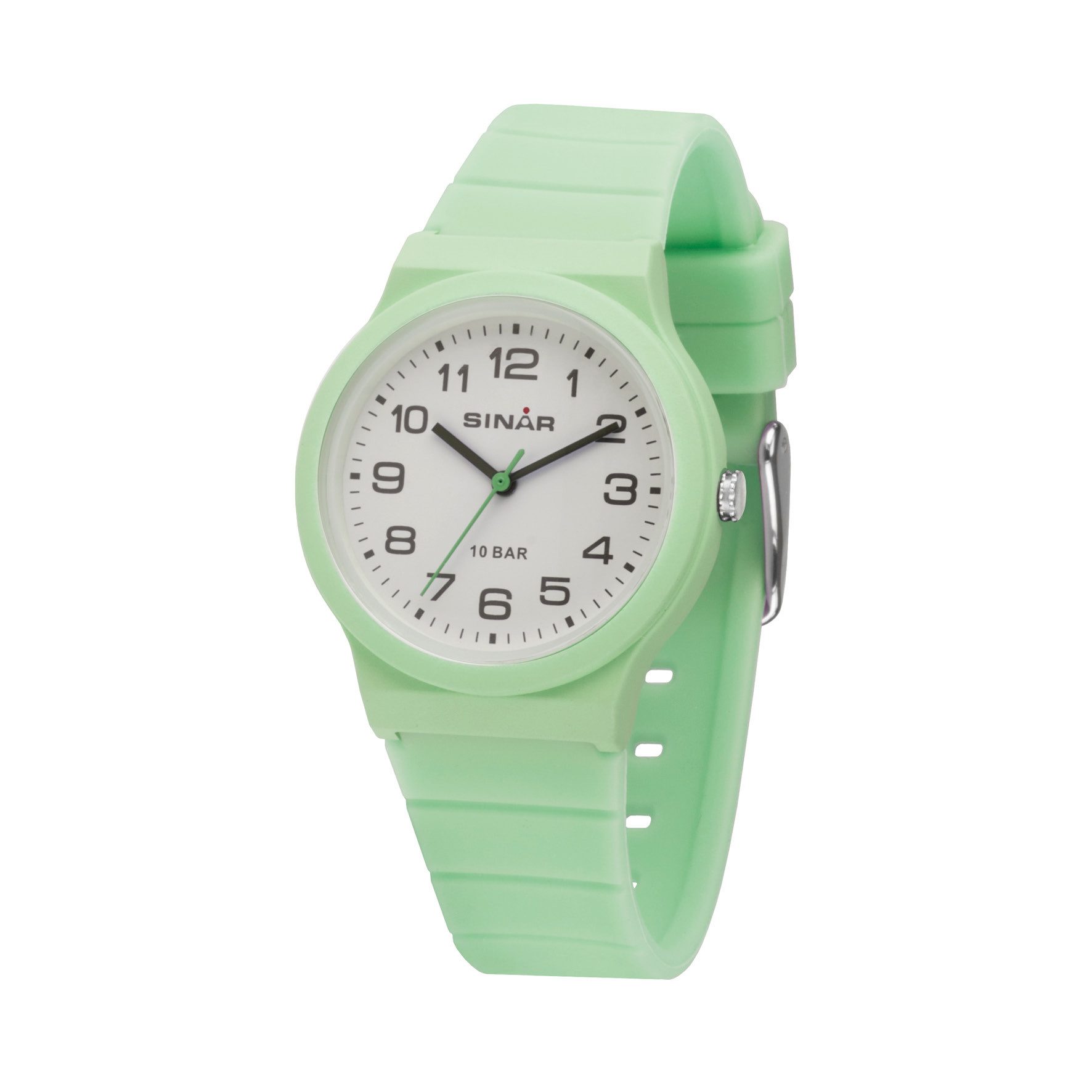 SINAR Quarzuhr XB-18 Jugenduhr Sportuhr Silikonband, analog sportlich modern deutlich Geschenkidee Jugend Kids Ø 34 mm
