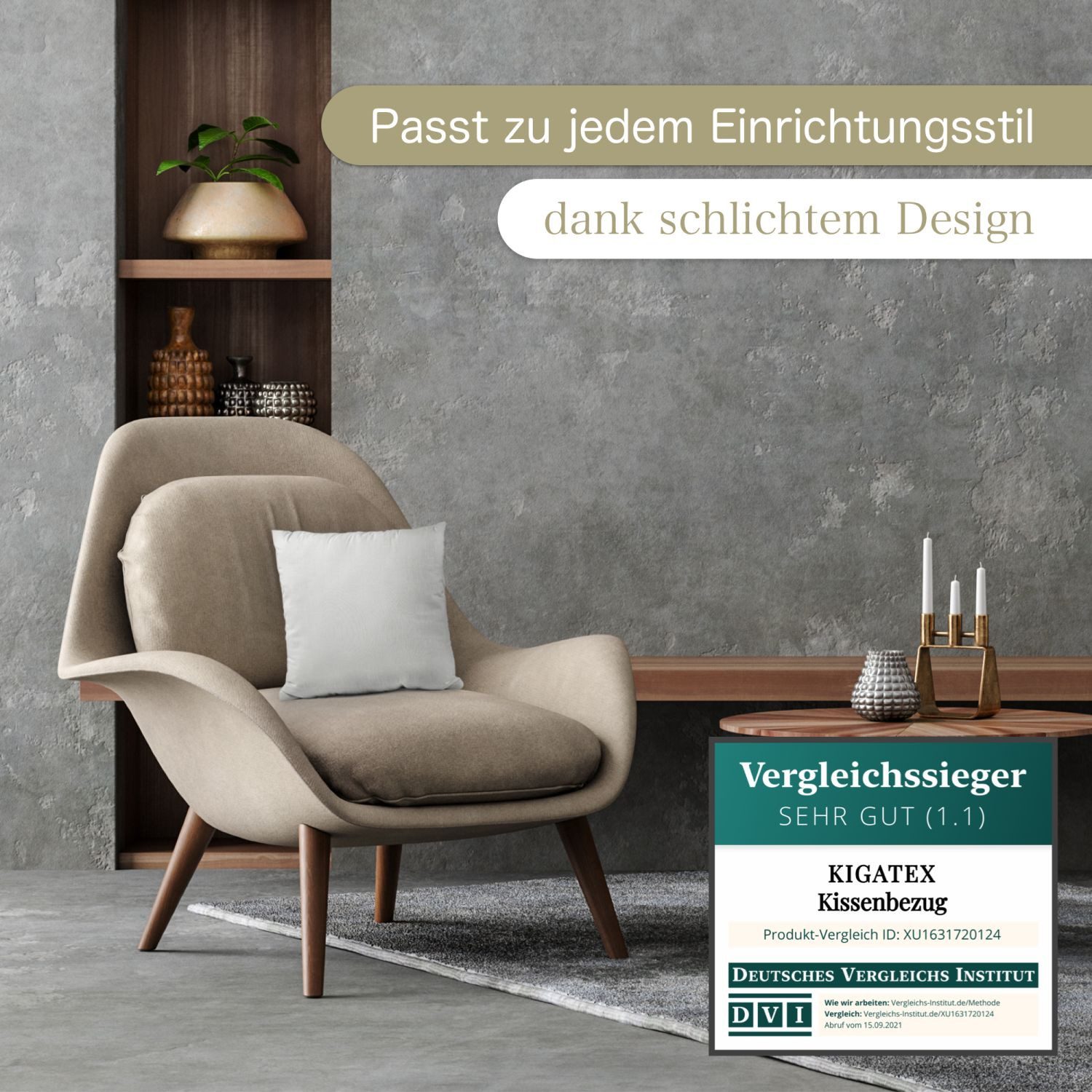 KiGATEX Kissenhülle KiGATEX Kissenbezug 40x40 cm, mit Reißverschluss aus to günstig online kaufen