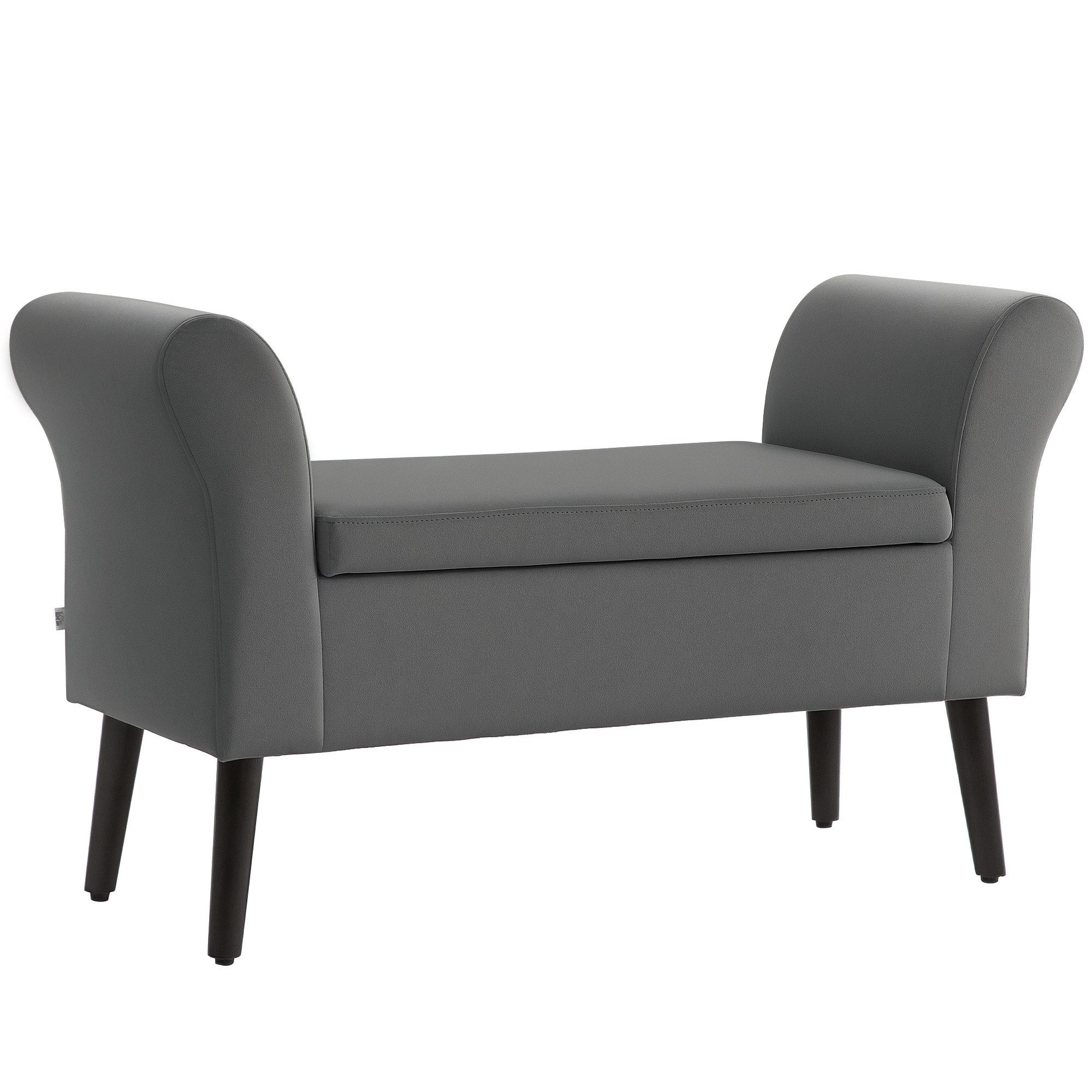 HOMCOM Sitzbank mit Stauraum, Armlehnen, Sitzhöhe 46cm (Truhenbank, 1-St., günstig online kaufen