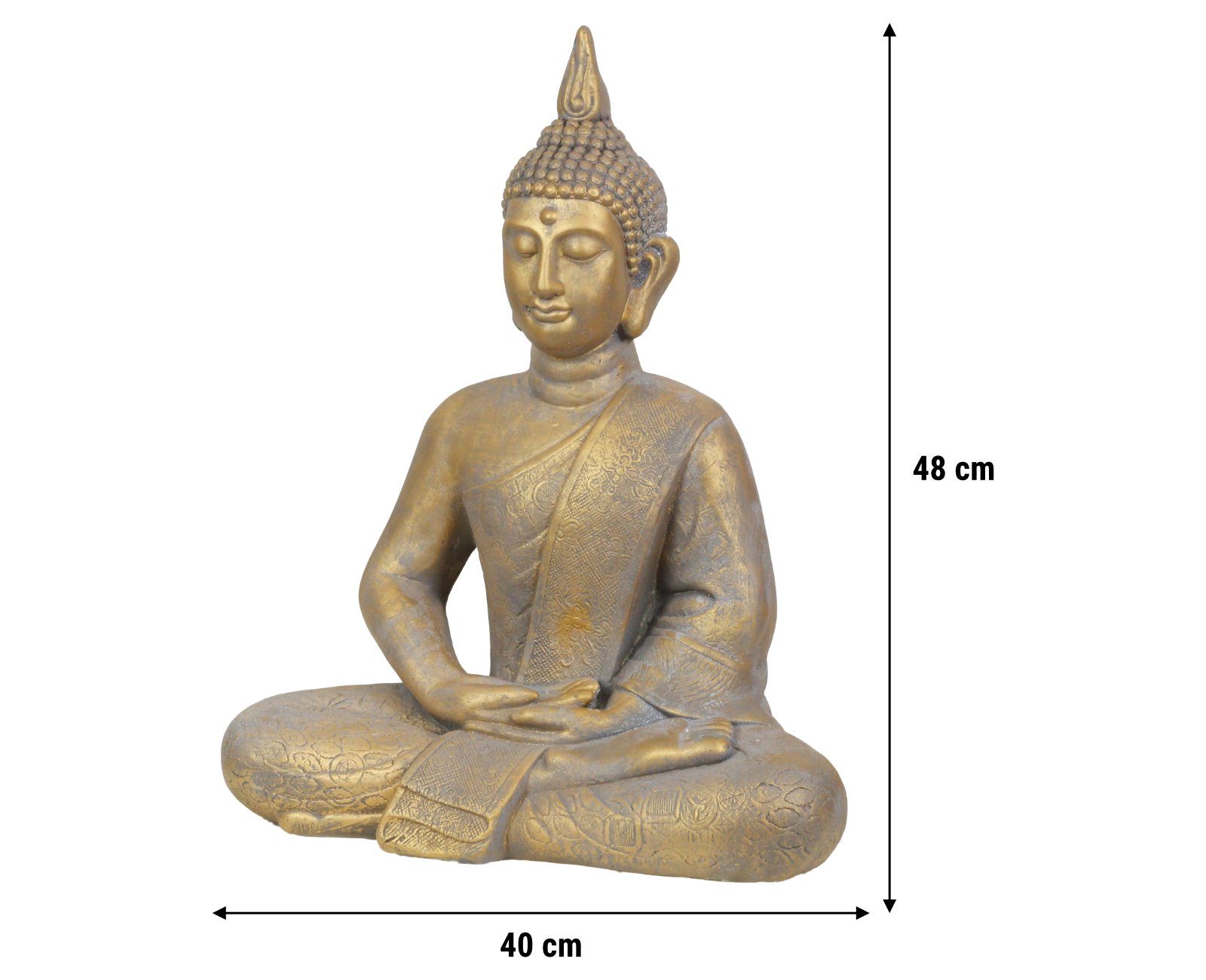 HAGO Buddhafigur Buddha Statue Indien Figur Skulptur Deko Asien Feng Bronze Meditation Yoga