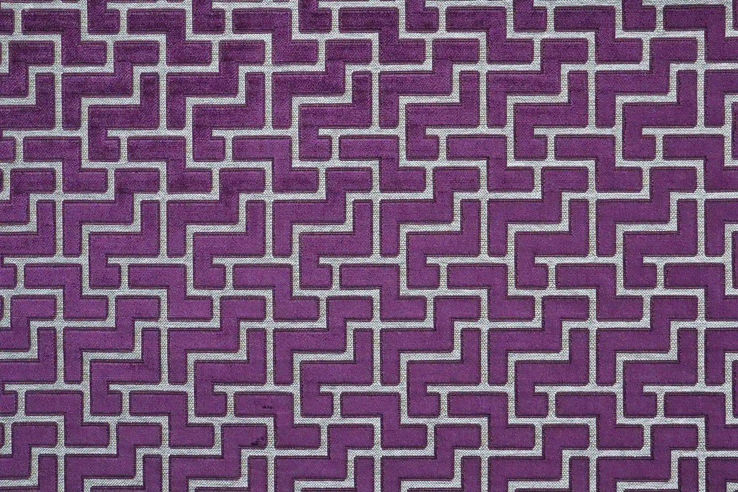 Stofferia Stoff Polsterstoff Samt Velour Jacquard Laberinto Lila, Meterware