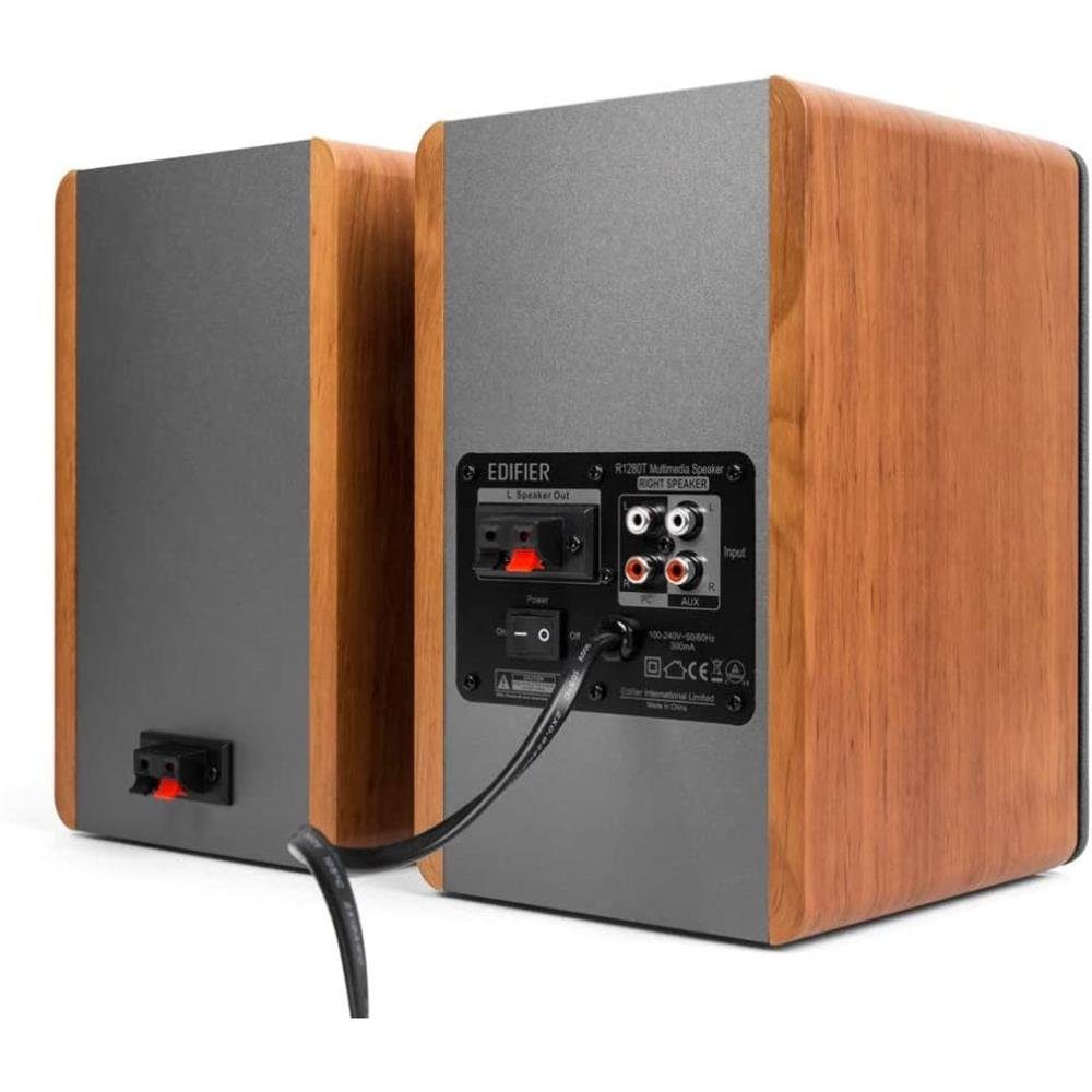 Edifier® R1280T 2.0 aktiv Lautsprechersystem braun (42 Leistungsstarke Holzfarben) Regallautsprecher W, Regal-Lautsprecher