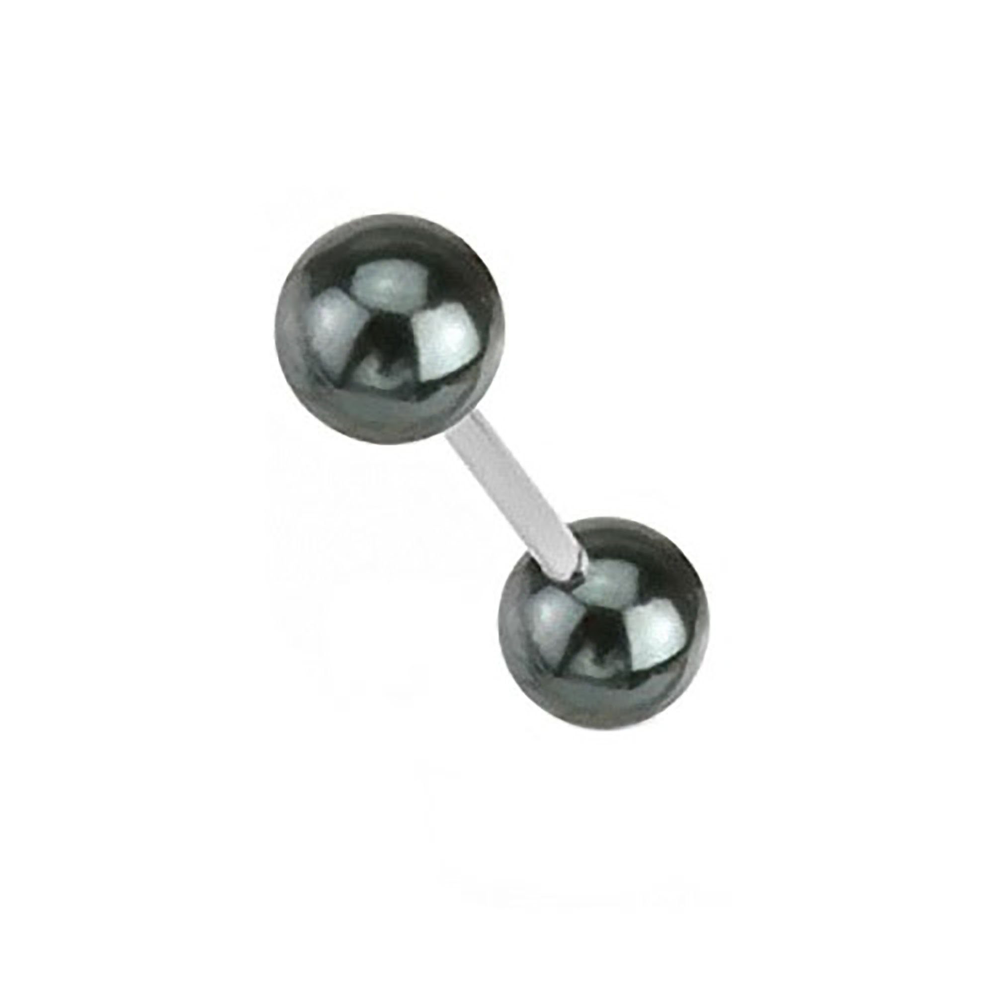 Taffstyle Intimpiercing Intim Piercing Brust Perlen Perlmutt Design, Perlen Perlmutt Anthrazit