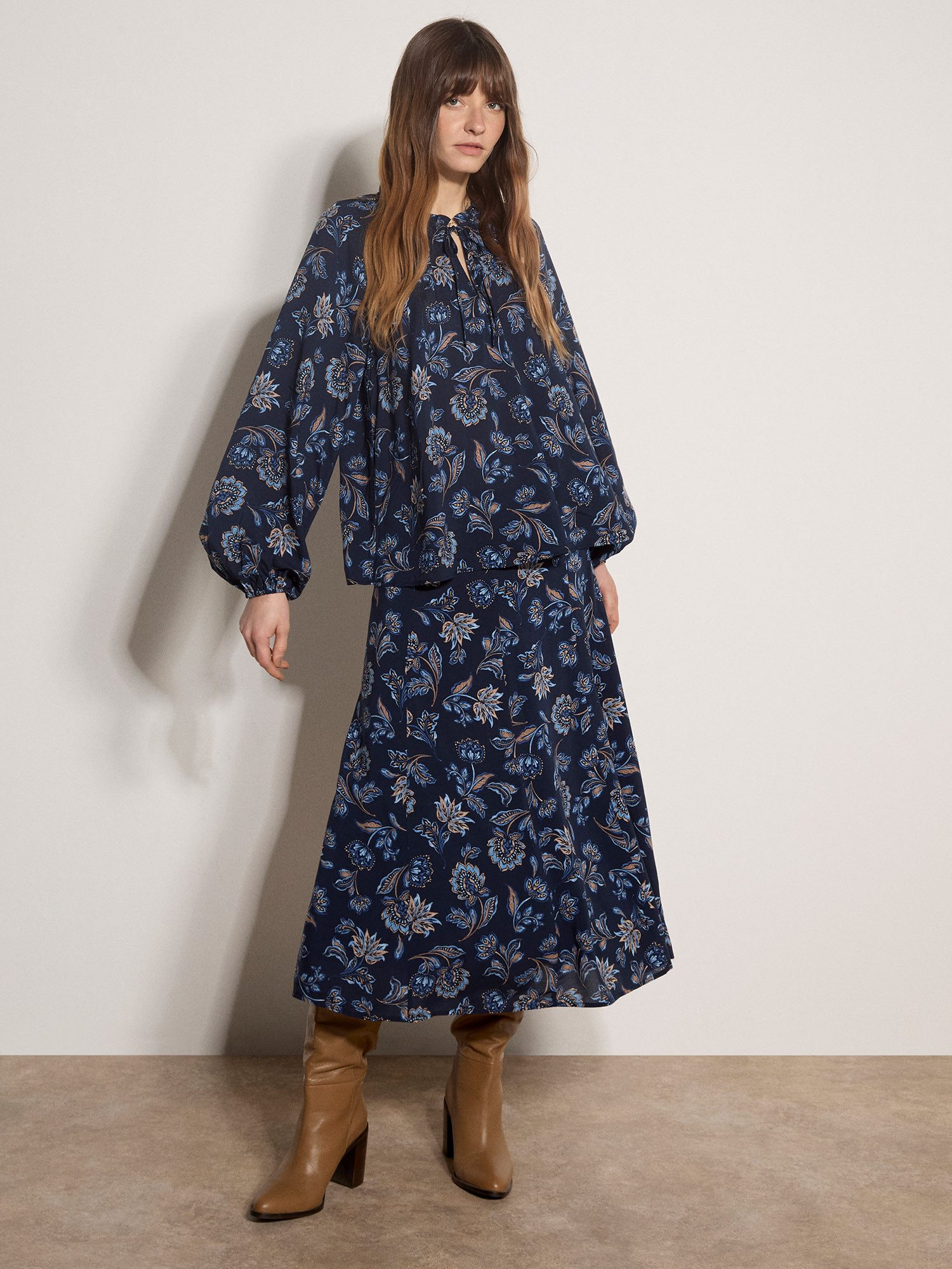 Apricot Midirock Sarasa Druckrock in A-Linie