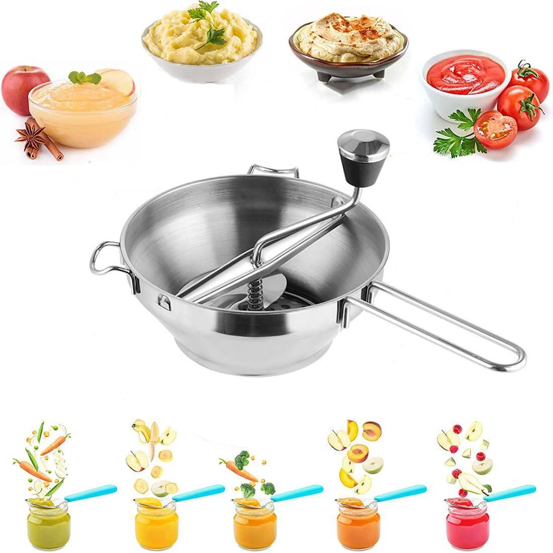 MC Star Passiersieb Passiergerät aus Edelstahl mit 3X Siebeinsatz passiermühle für Suppe, Edelstahl