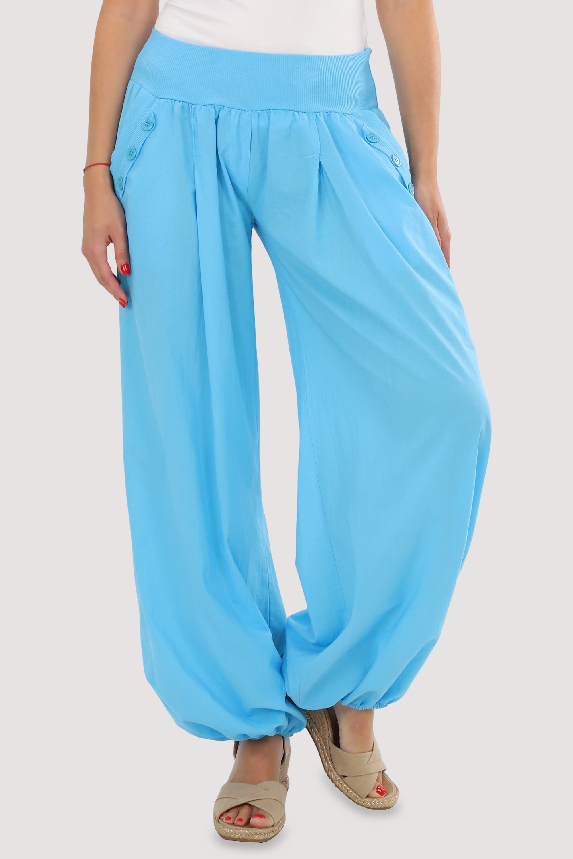 malito more than fashion Haremshose 23245P Sommer Aladinhose Freizeithose locker & lässig Einheitsgröße