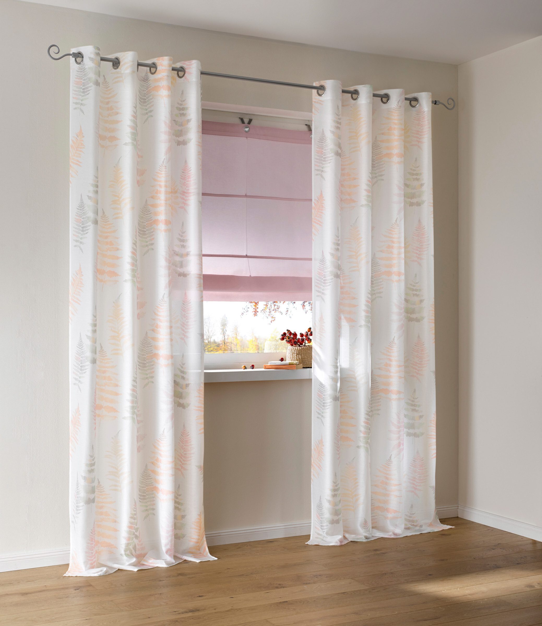 Rollo Raffrollo, heine, halbtransparent, Ösen günstig online kaufen