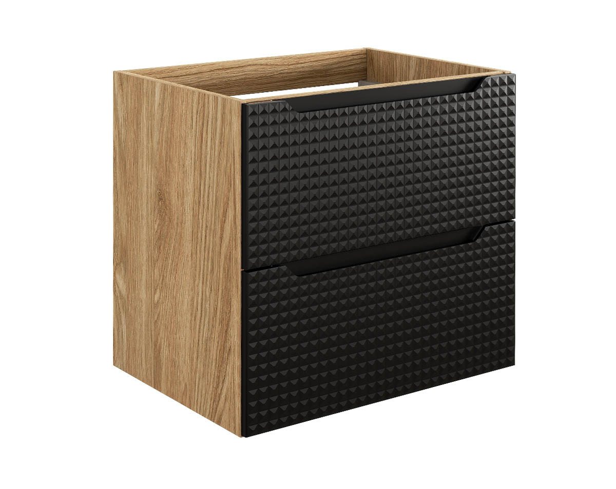Thumbnail - einfachgutemoebel Waschtisch-Set Bad Waschplatz LUX Onyx 120cm Schubladen, Aufsatzbecken, black-oak, (Badmöbel Set, 1-St...
