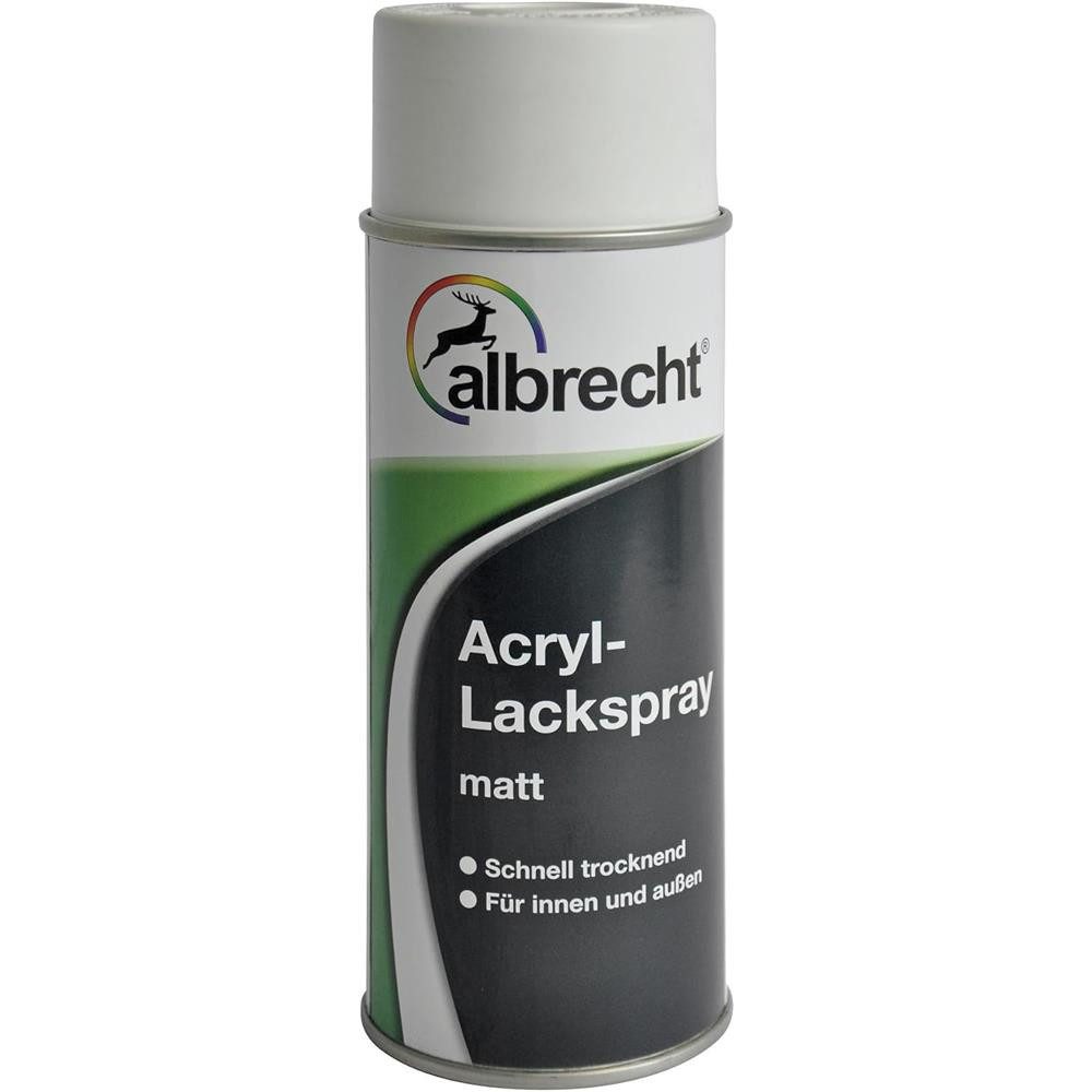 Lack Albrecht Sprühlack Acryl-Lackspray matt RAL 9010 Weiß 400 ml Spraylack Weißlack