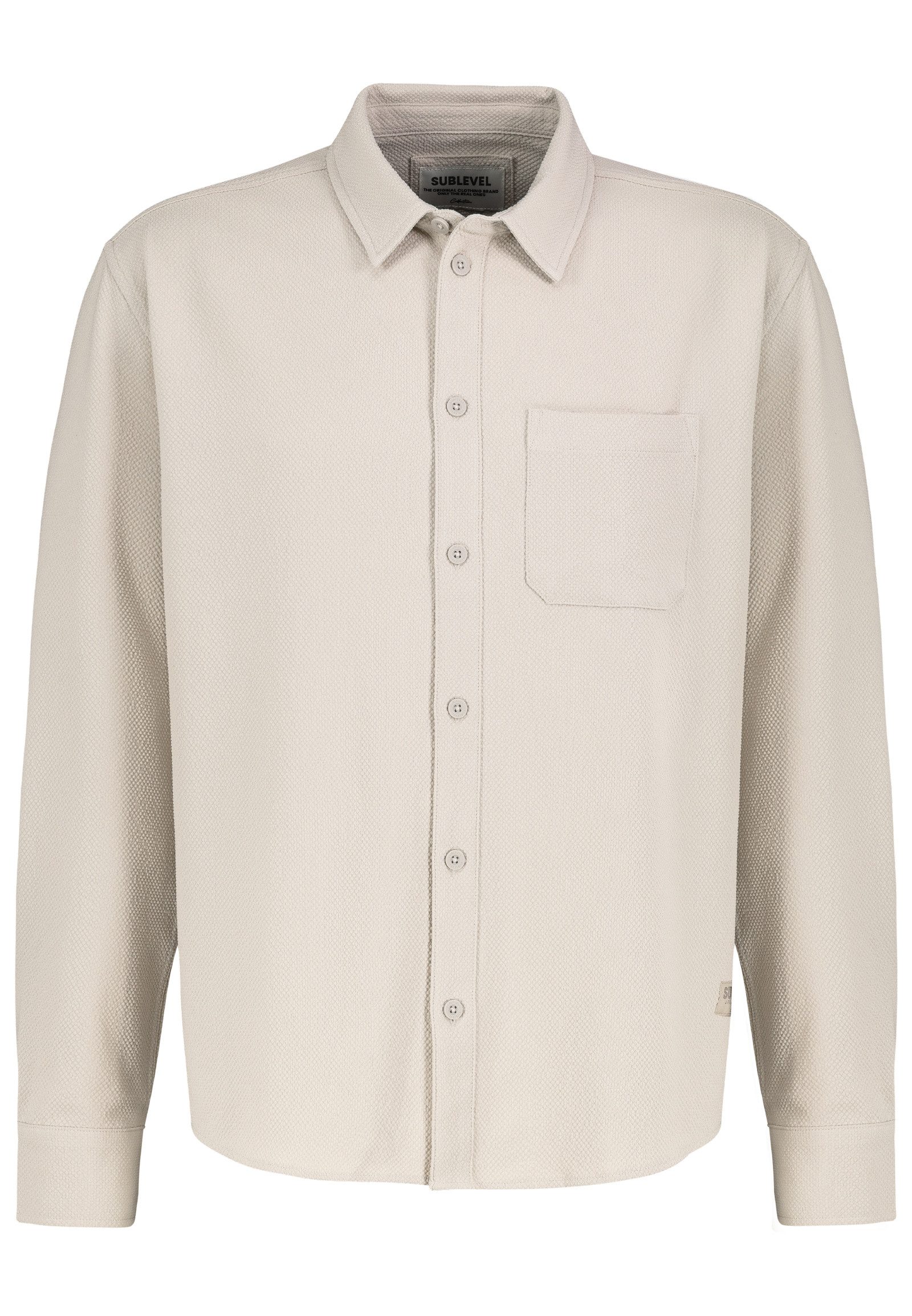 SUBLEVEL Langarmhemd Strukturiertes Oberteil mit Brusttasche und Knopfleiste (1-tlg) H60711AG11284_L/S Shirts