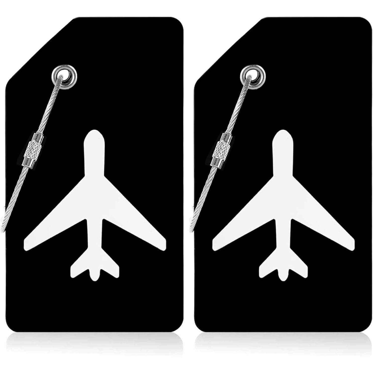 LuxusKollektion Gepäckanhänger Kieselgel Kofferanhänger 2 Stück schwarz – Gepäckanhänger ID Etikett