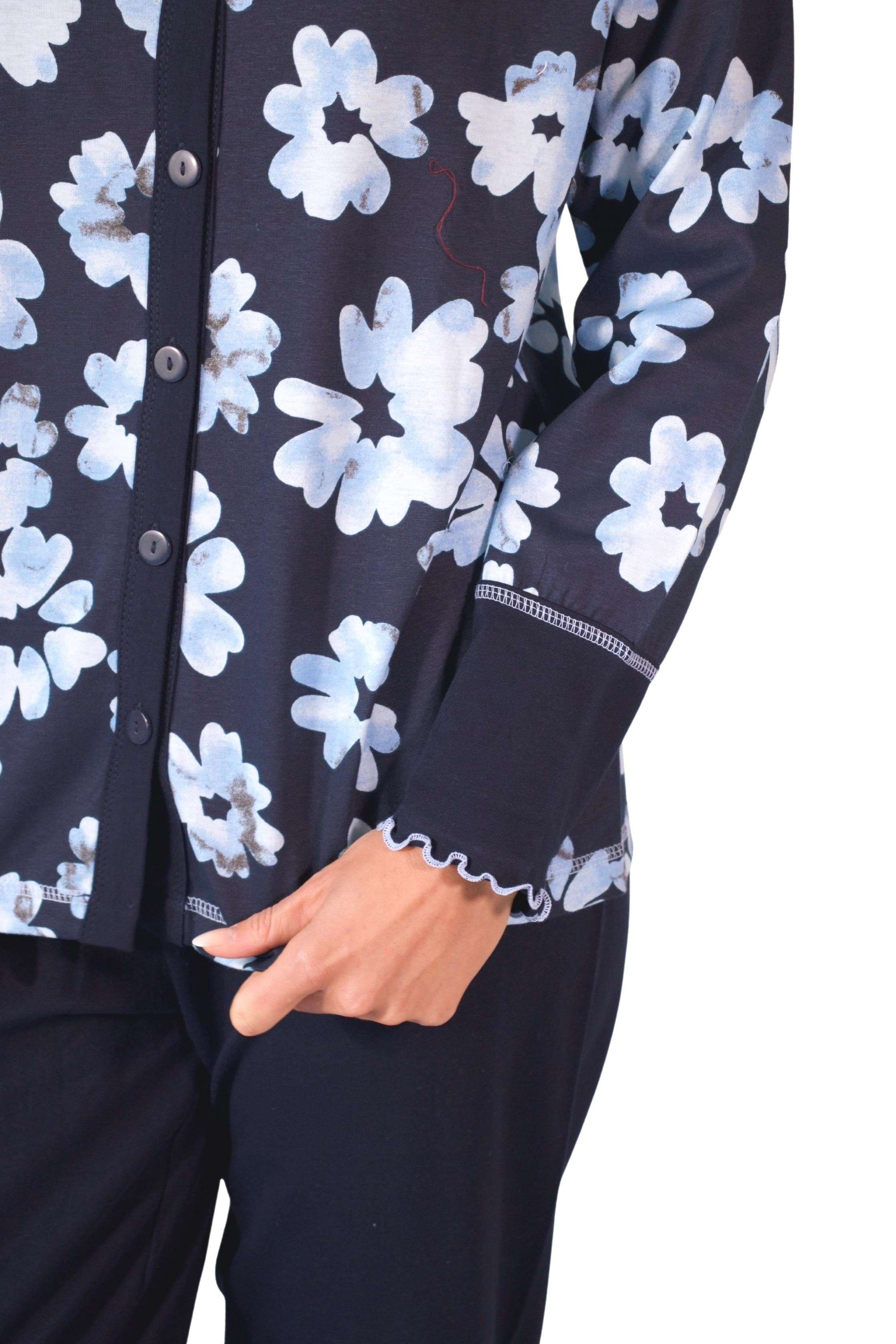 Consult-Tex Pyjama Damen Pyjama Schlafanzug DW311blau aus weicher Baumwolle günstig online kaufen