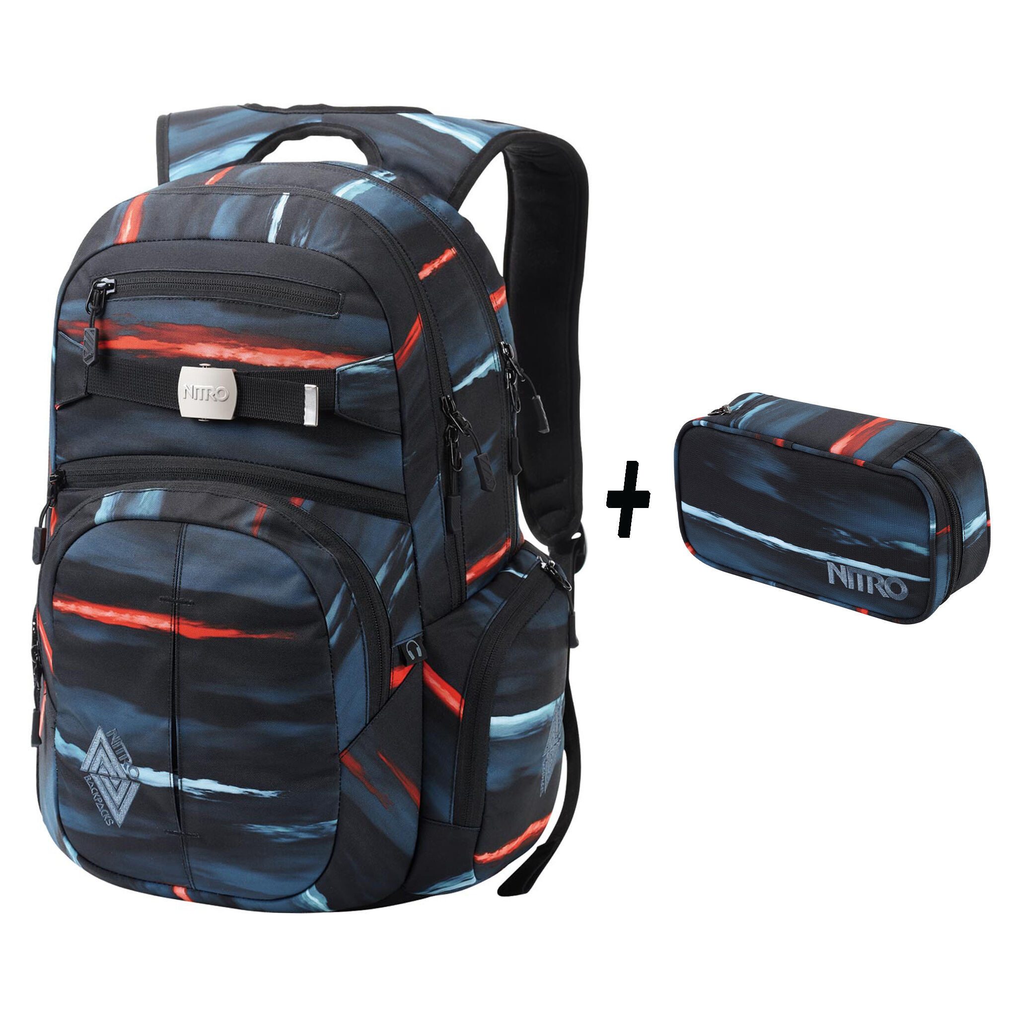 NITRO Rucksack Set Hero (Kein Set, 1-tlg), mit 17-Zoll-Laptopfach, bequeme Rückenpolsterung