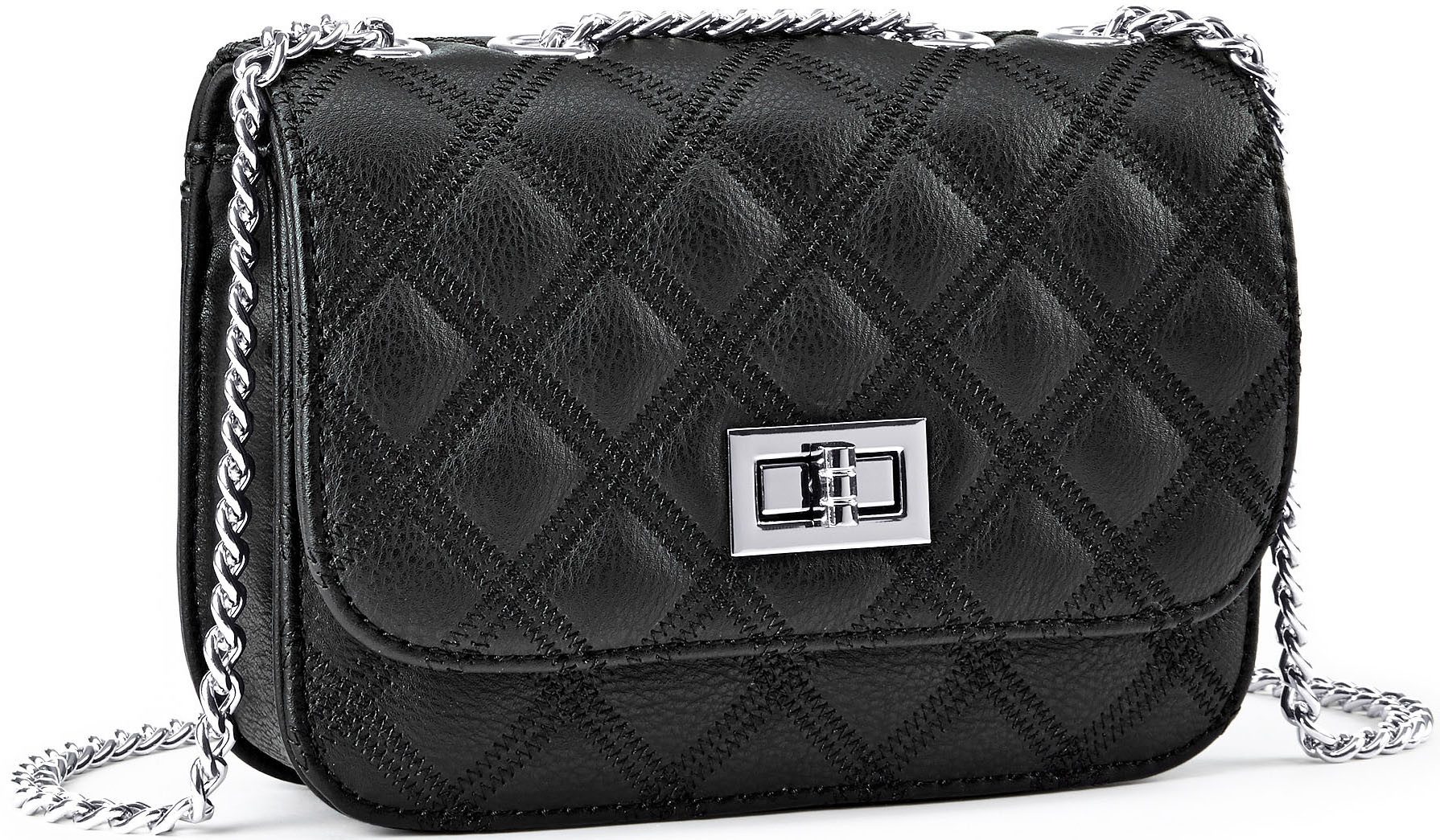 LASCANA Umhängetasche Minibag, Handtasche, Henkeltasche mit Kettenhenkel, Crossbody Bag VEGAN