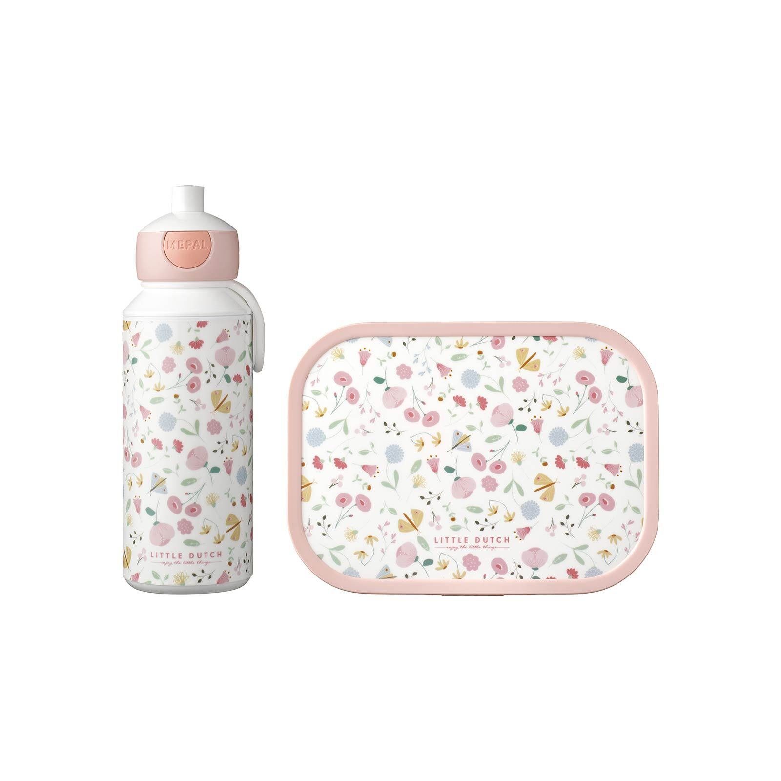 Mepal Lunchbox Campus Lunchset 400 ml + 700 ml 2er Set, Acrylnitril-Butadien-Styrol (ABS), (2-tlg), spülmaschinenfest, nicht gefrierfachgeeignet, nicht mikrowellenfest Flowers & Butterflies