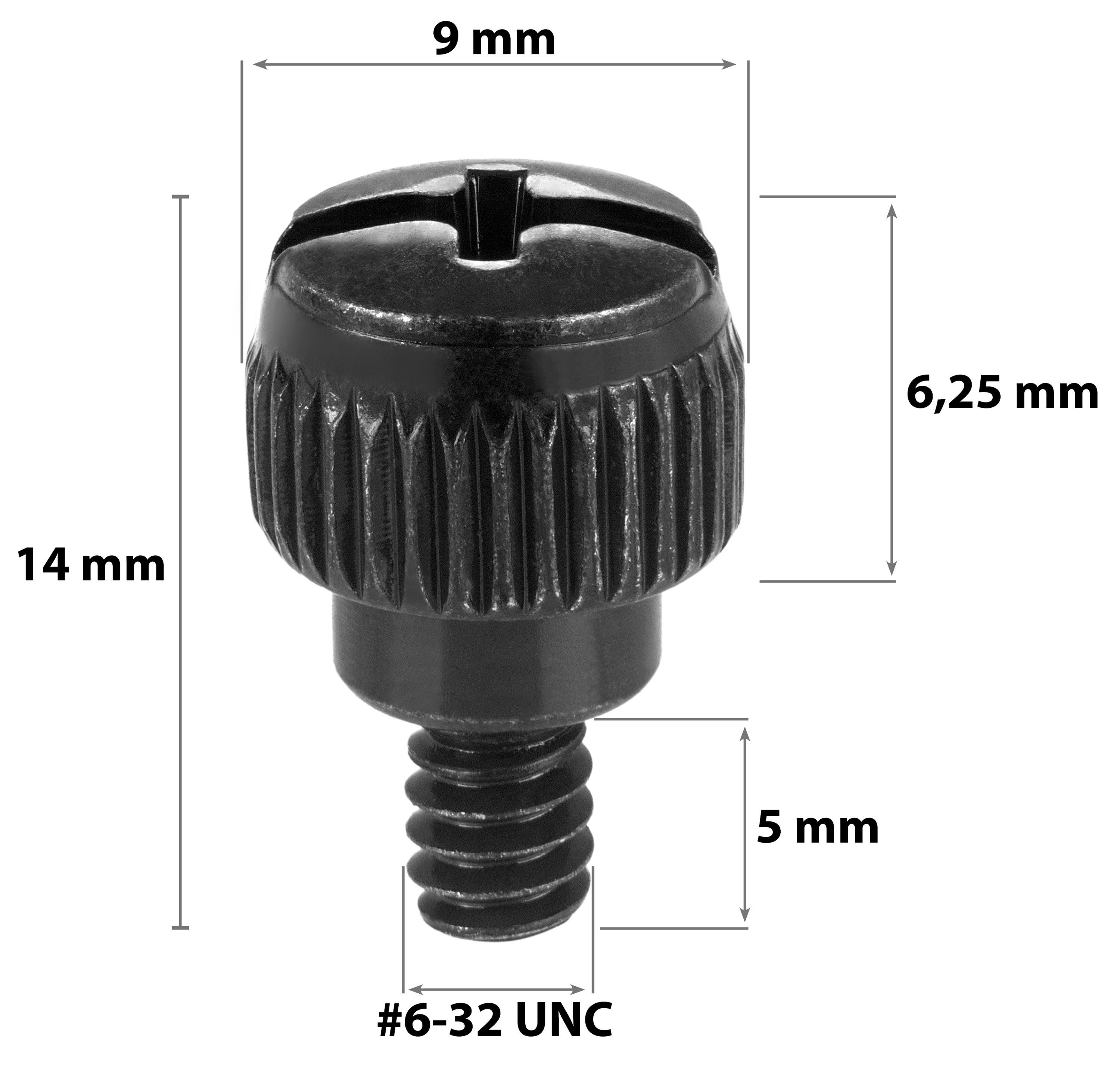 Poppstar PC-Gehäuse Schraubenset Rändelschrauben Stahl für Computer Gehäuse, (25 St), Gewinde #6-32 x 6mm