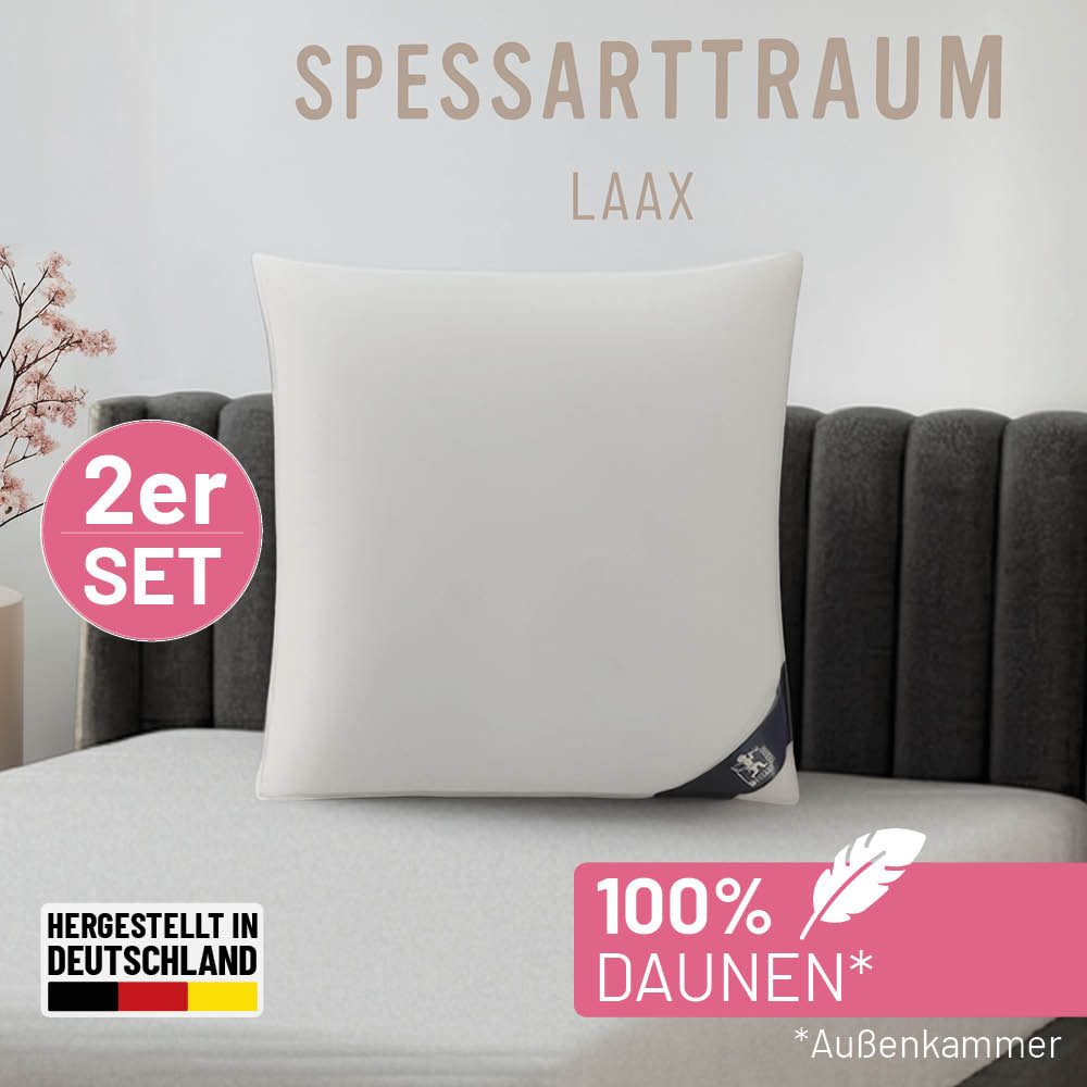 SPESSARTTRAUM 3-Kammer-Kopfkissen Laax Sparset, Kissen 40x80, 80x80xm & weitere Größen
