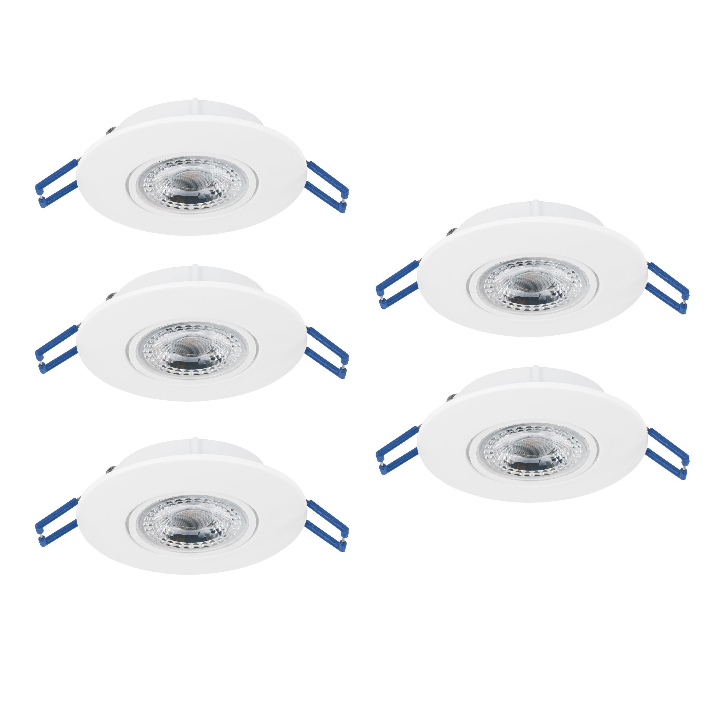 EGLO LED Einbauleuchte Gedrez, Leuchtmittel inklusive, 5er Set LED Einbaustrahler, Deckenspot, Deckenstrahler, Ø 9 cm