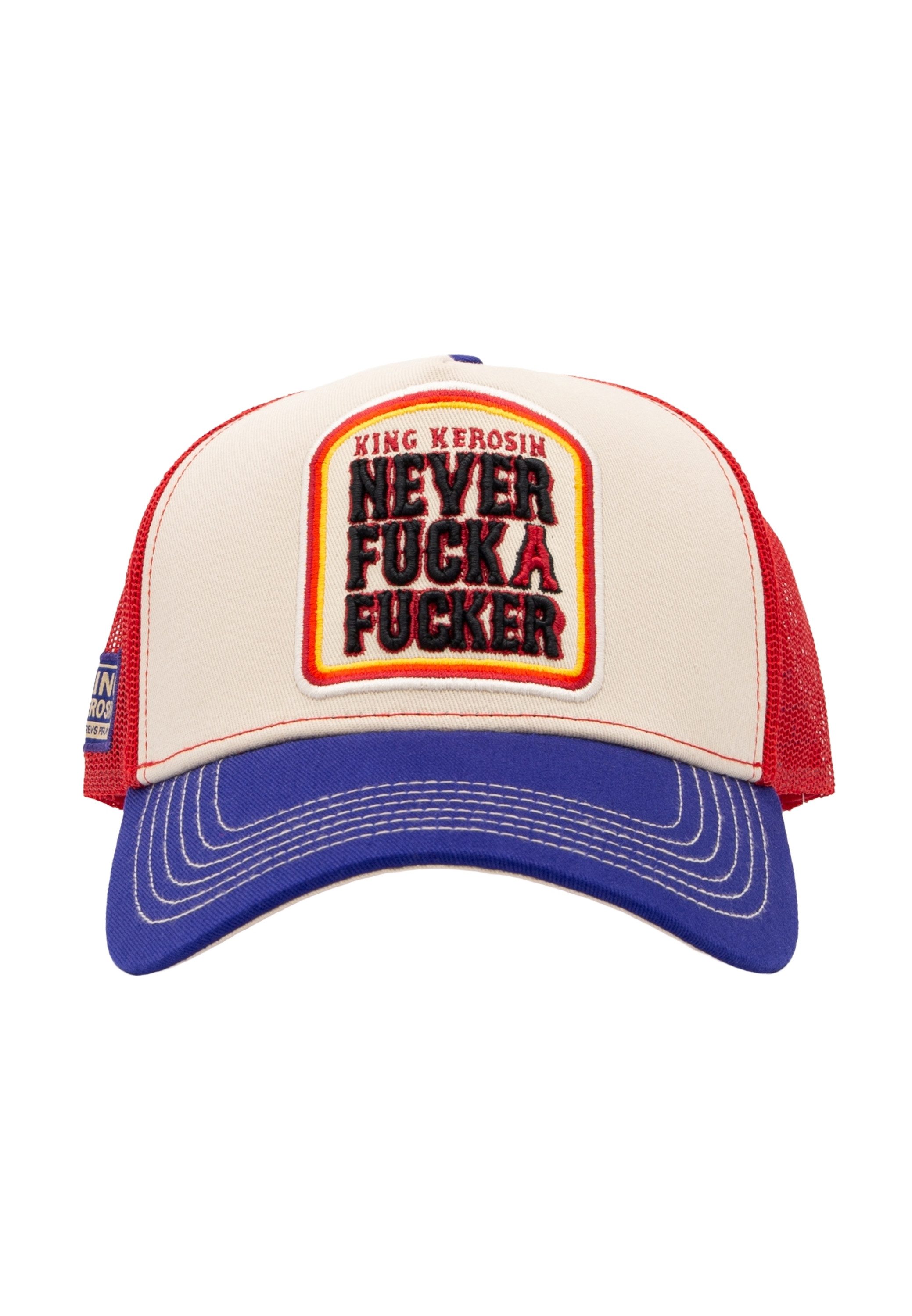KingKerosin Trucker Cap Never Fuck A Fucker (1-St) mit Statement Front-Stickerei