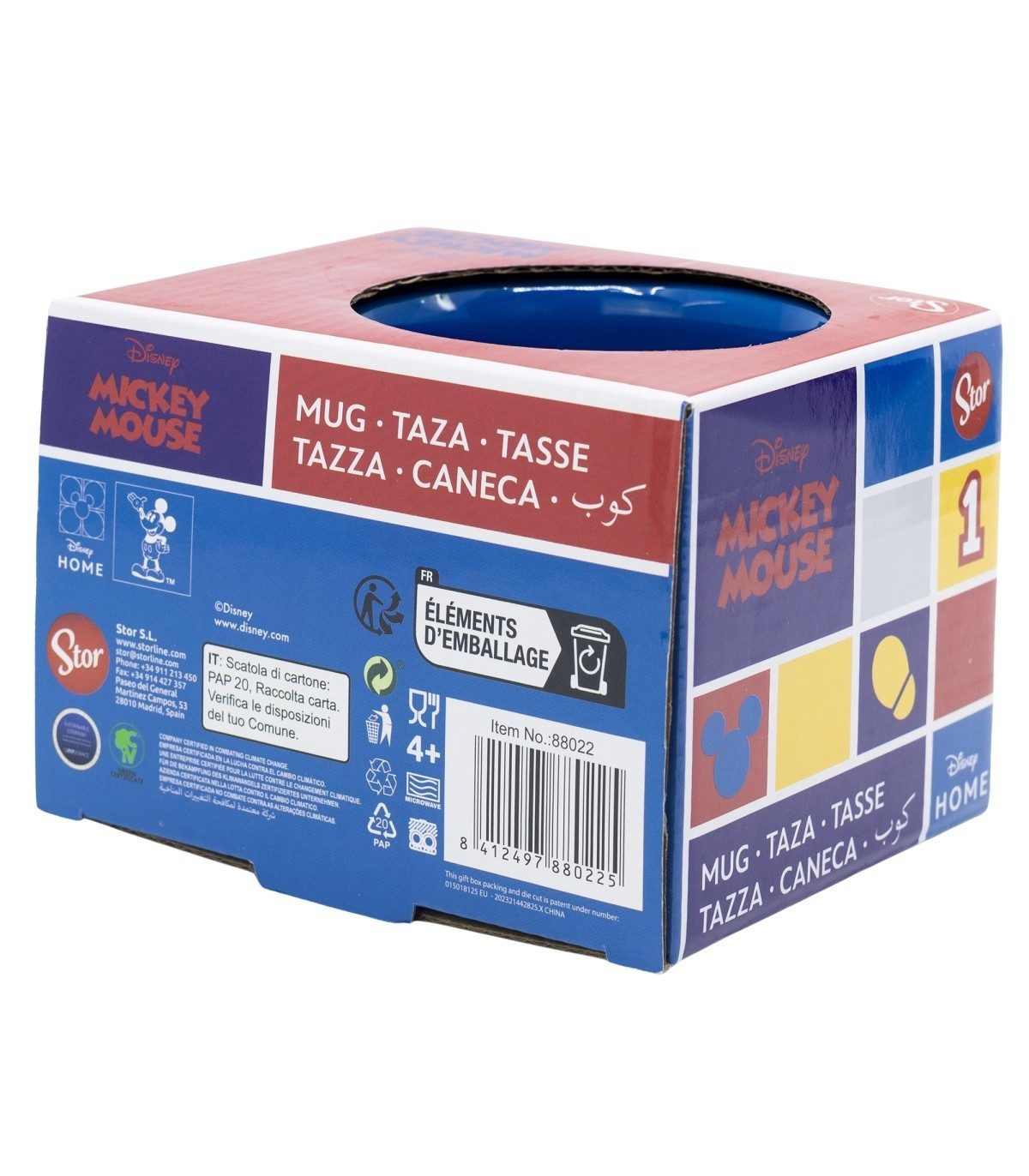 Disney Mickey Mouse Tasse Geschenkbox Tasse 355 ml Keramiktasse für Heißgetränke, Keramik