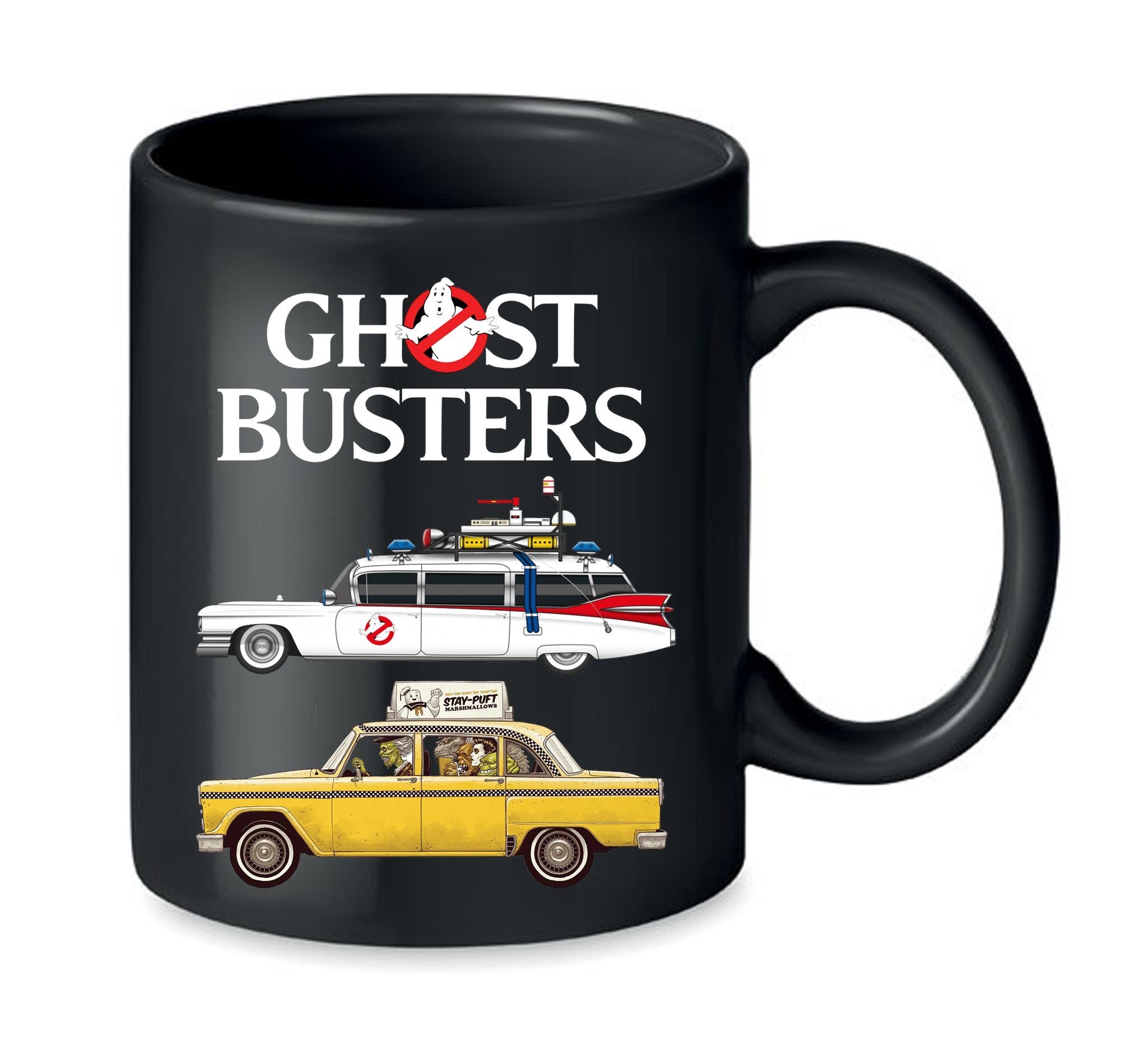 Blondie & Geister Brownie Auto Cars Tasse Schwarz Keramik Ghost, Ghostbusters Geisterjäger Film