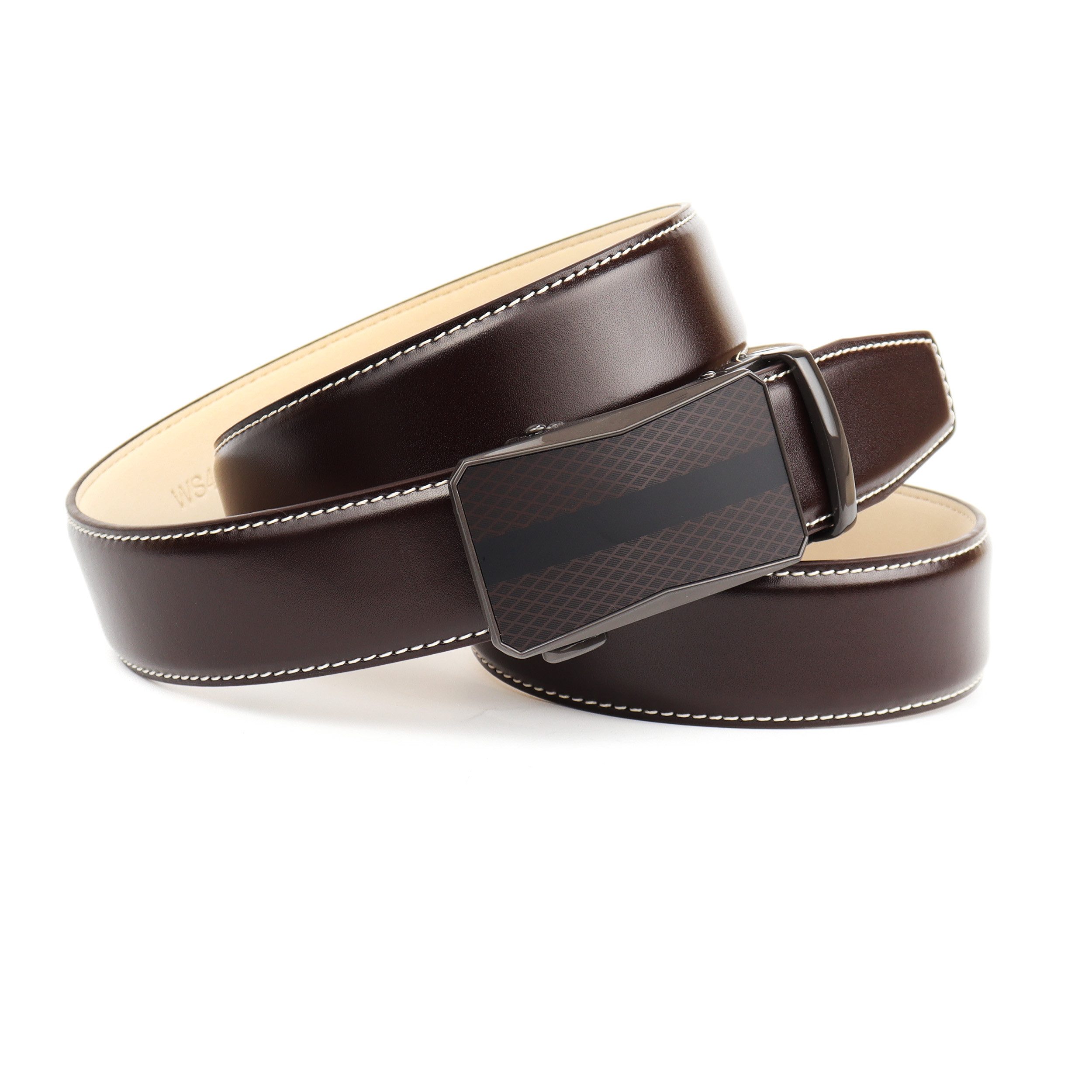 Anthoni Crown Ledergürtel Perfekte Eleganz in Mocca für Anzüge und Jeans