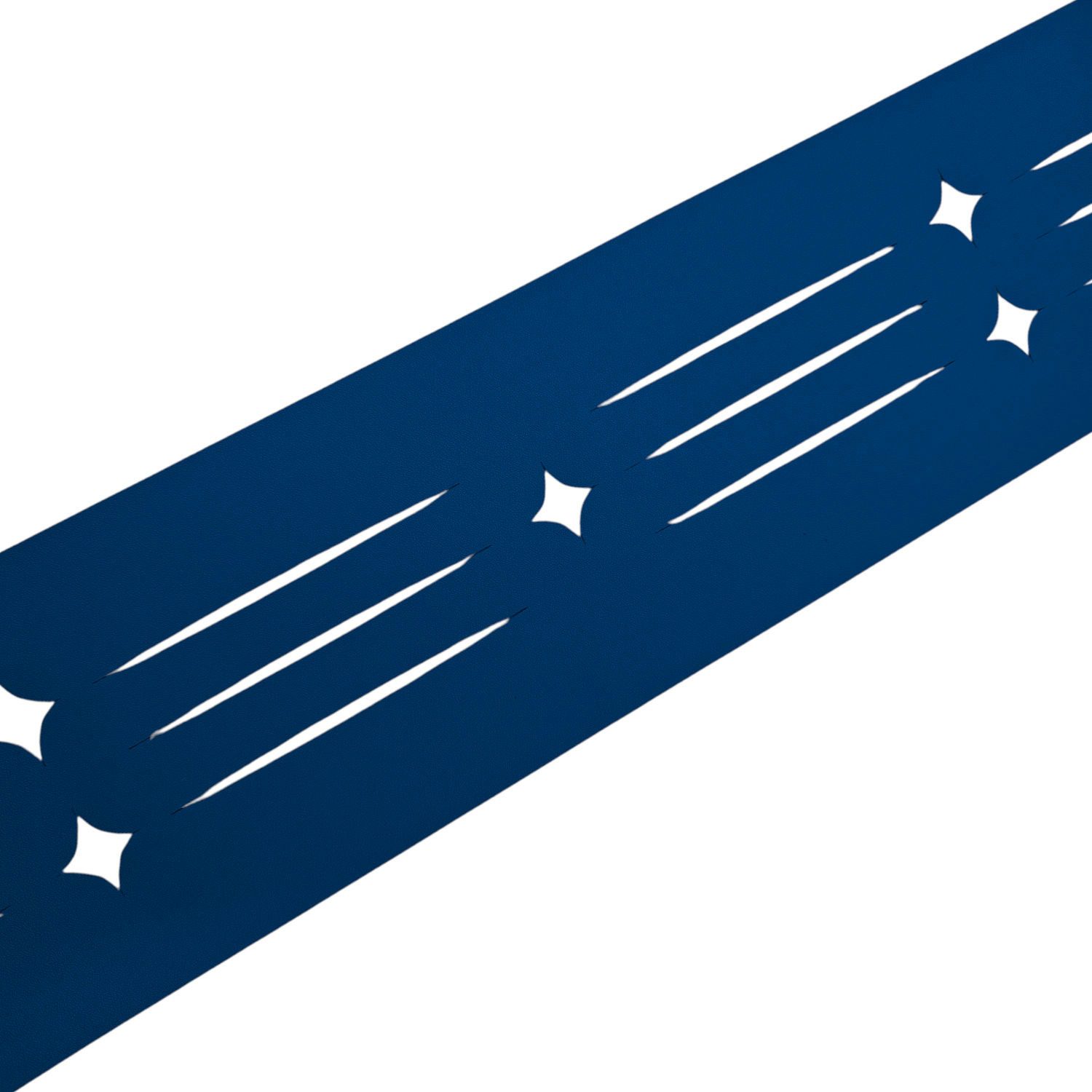 zaunzu Sichtschutzstreifen Dekor Starline mit Lasermuster für Doppelstabzaun Enzianblau 2,55m, (1x Einzelstreifen, UV-beständiger Sichtschutz Zaunblende), 5 Jahre garantierte Farbechtheit