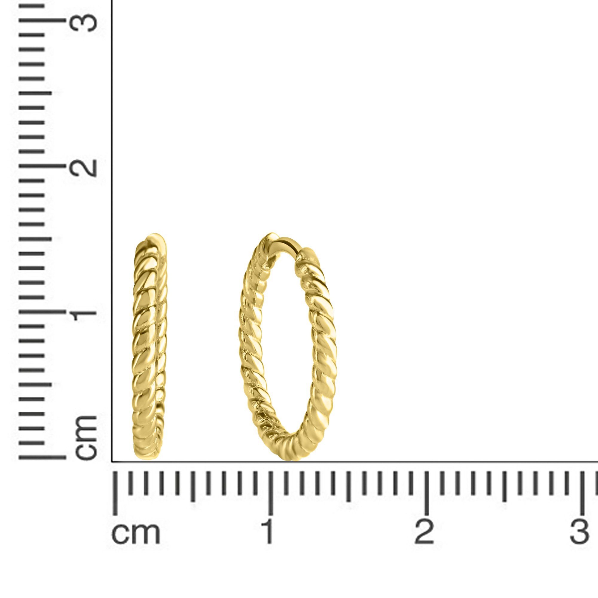 CELESTA Paar Creolen Silber 925 vergoldet twisted 16mm Durchmesser