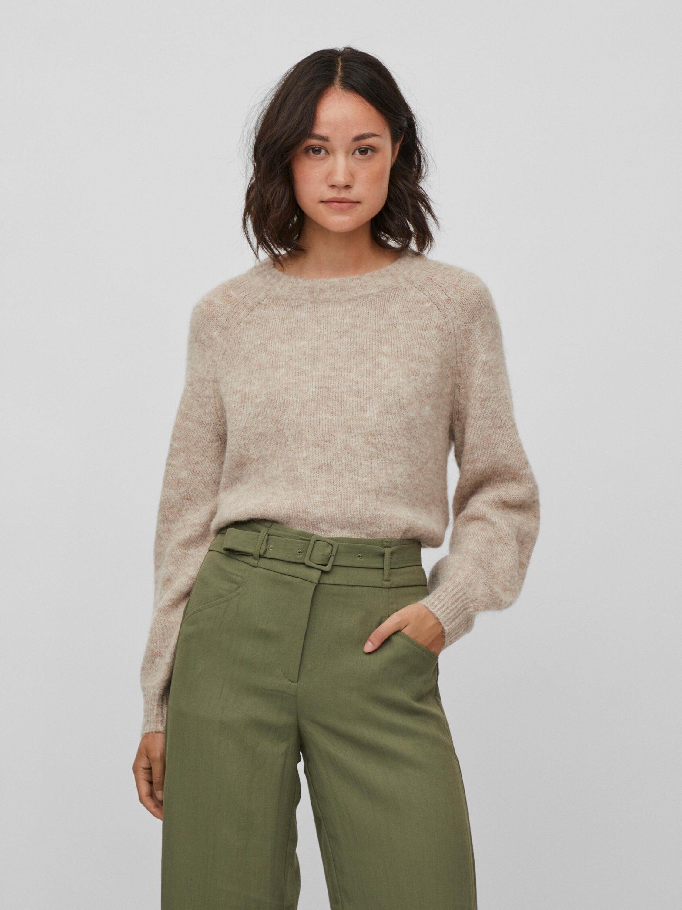 (1-tlg) Vila JAMINA Details Strickpullover Plain/ohne