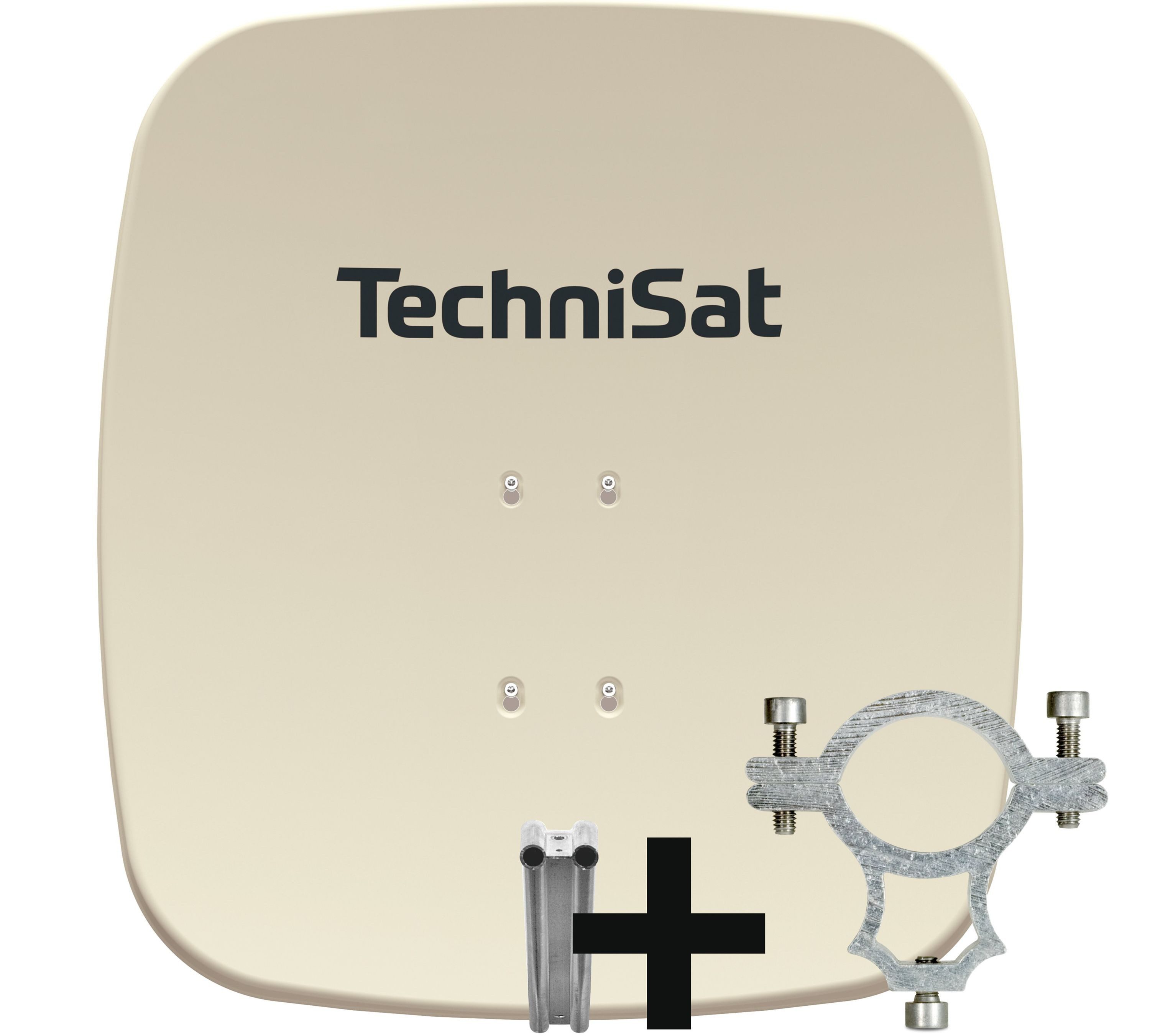 TechniSat SATMAN 65 PLUS inkl. LNB-Halteschelle Sat-Spiegel (65 cm, Aluminium, Antenne mit AZ/EL-Halterung und 40 mm LNB-Halteschelle, Alu-Spiegel)